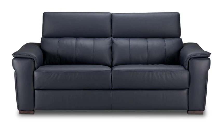 Orlando-Ray Leather Sofa - Blue - Image 4