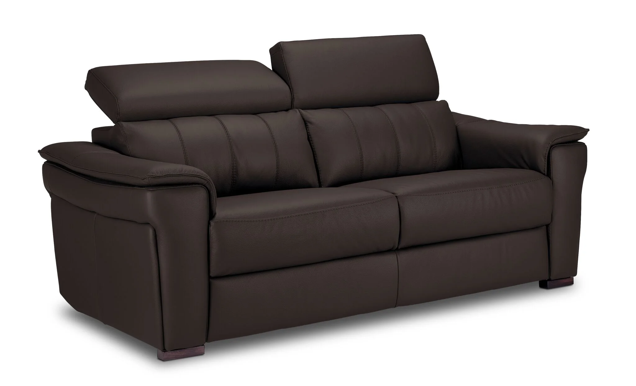 Orlando-Ray Leather Sofa - Chocolate - Image 3
