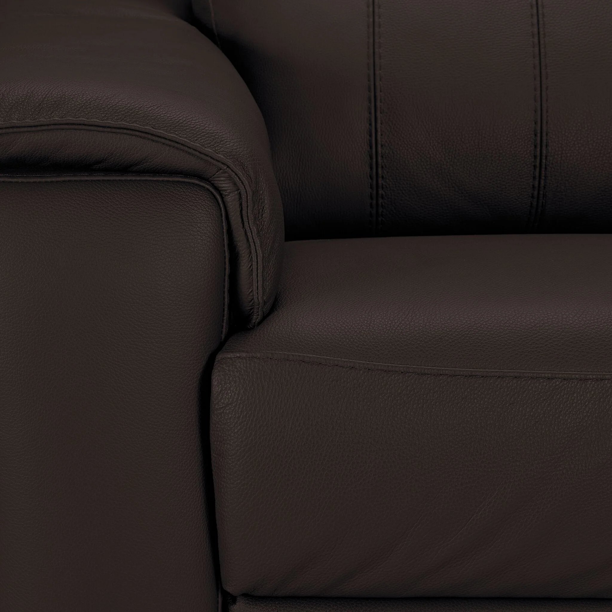 Orlando-Ray Leather Sofa - Chocolate - Image 4