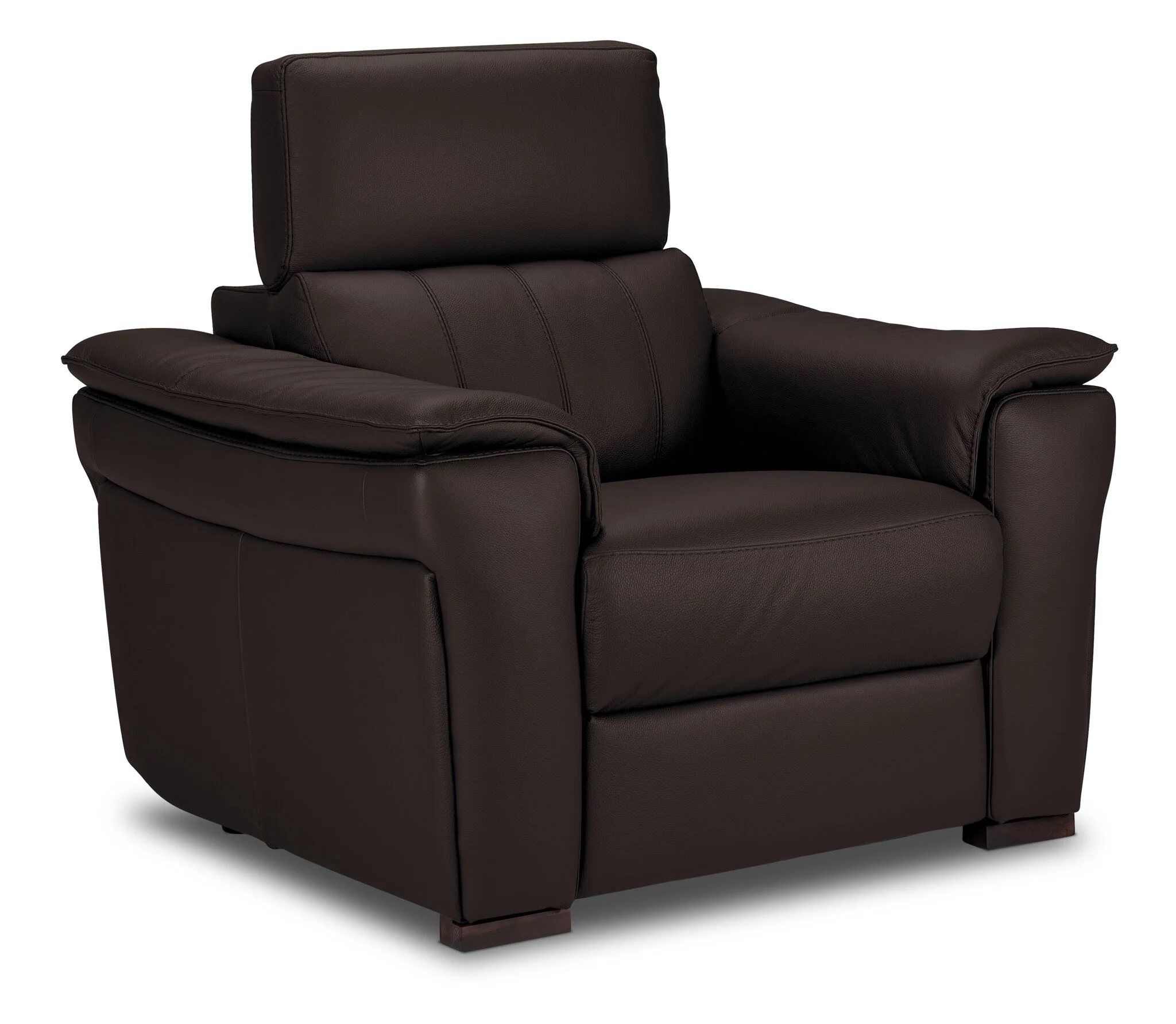 Orlando-Ray Leather Sofa, Loveseat and Chair Set - Chocolate - Image 4