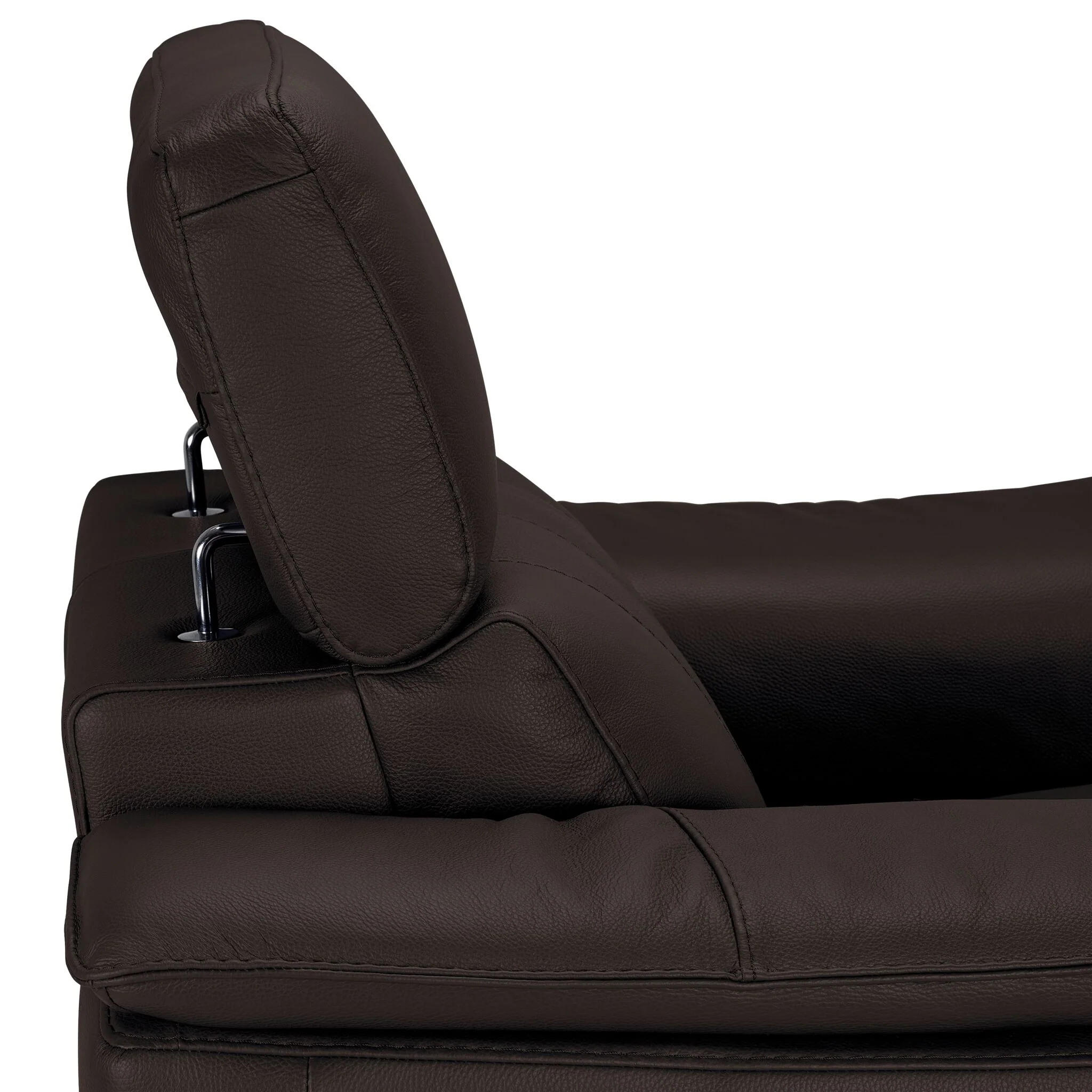 Orlando-Ray Leather Sofa, Loveseat and Chair Set - Chocolate - Image 5