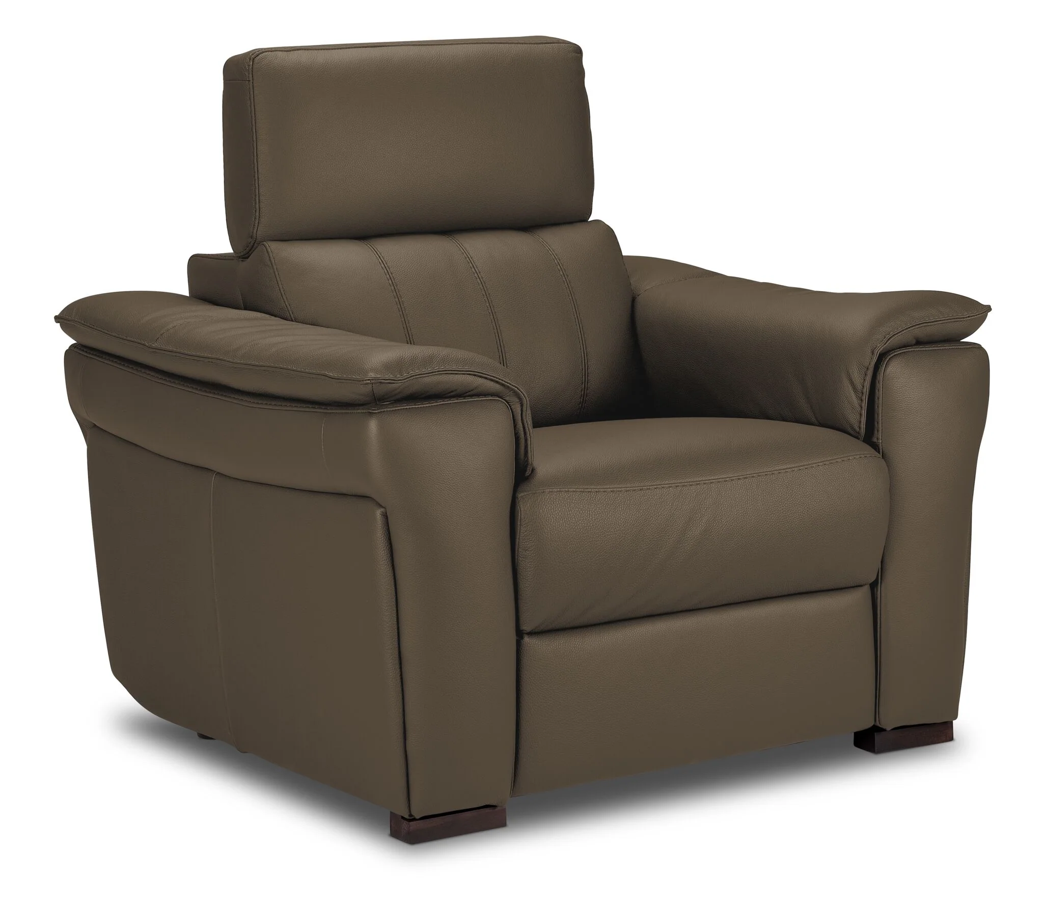 Orlando-Ray Leather Sofa, Loveseat and Chair Set - Taupe - Image 4