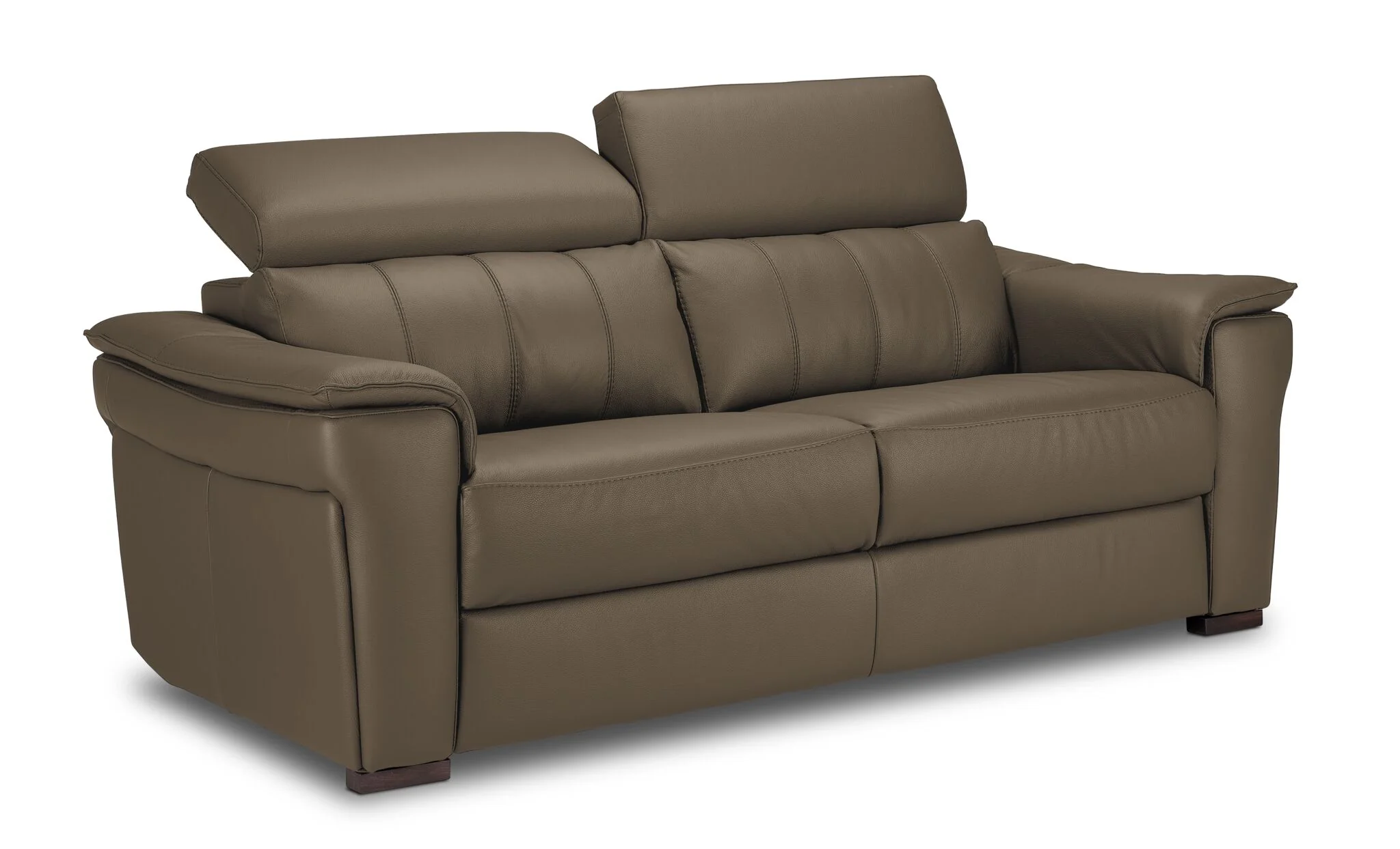 Orlando-Ray Leather Sofa - Taupe - Image 3