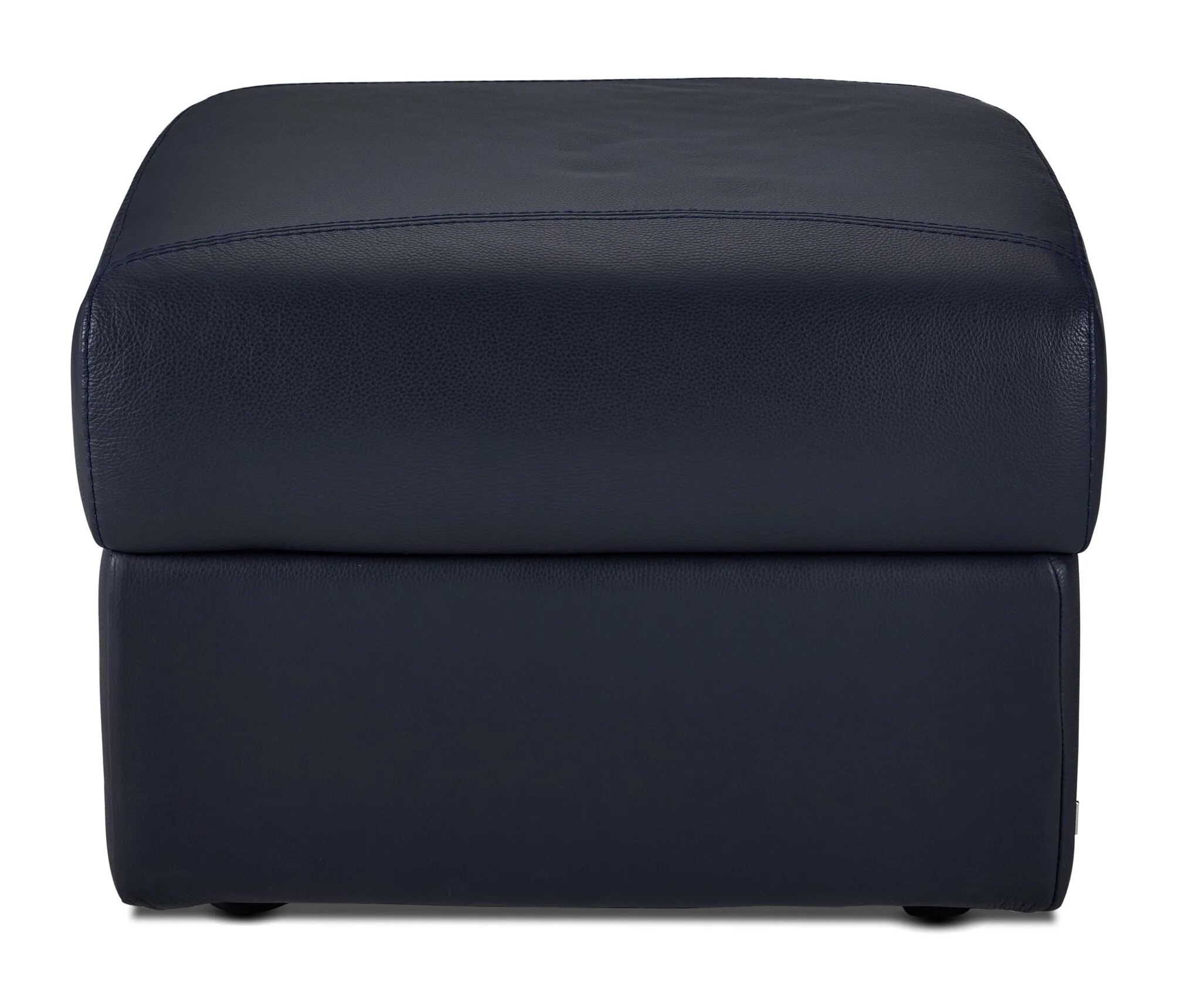 Orlando-Ray Leather Storage Ottoman - Blue - Image 2