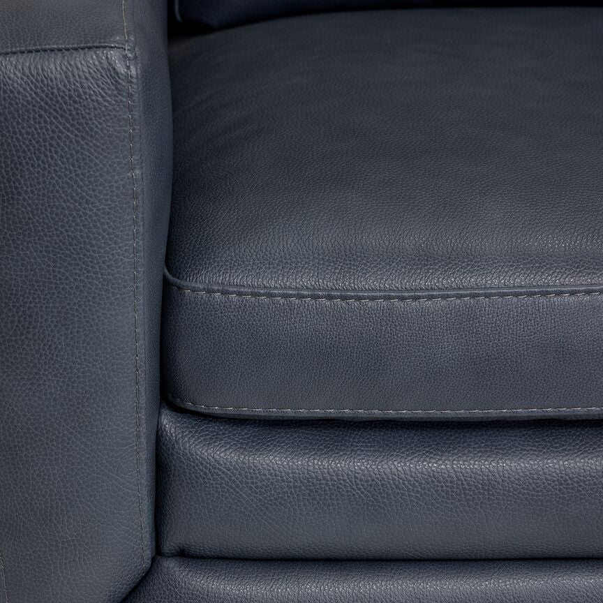 Oscar Leather Loveseat-Blue - Image 3