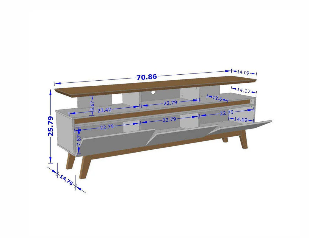Osnabruck 71" TV Stand - Rustic Brown - Image 8