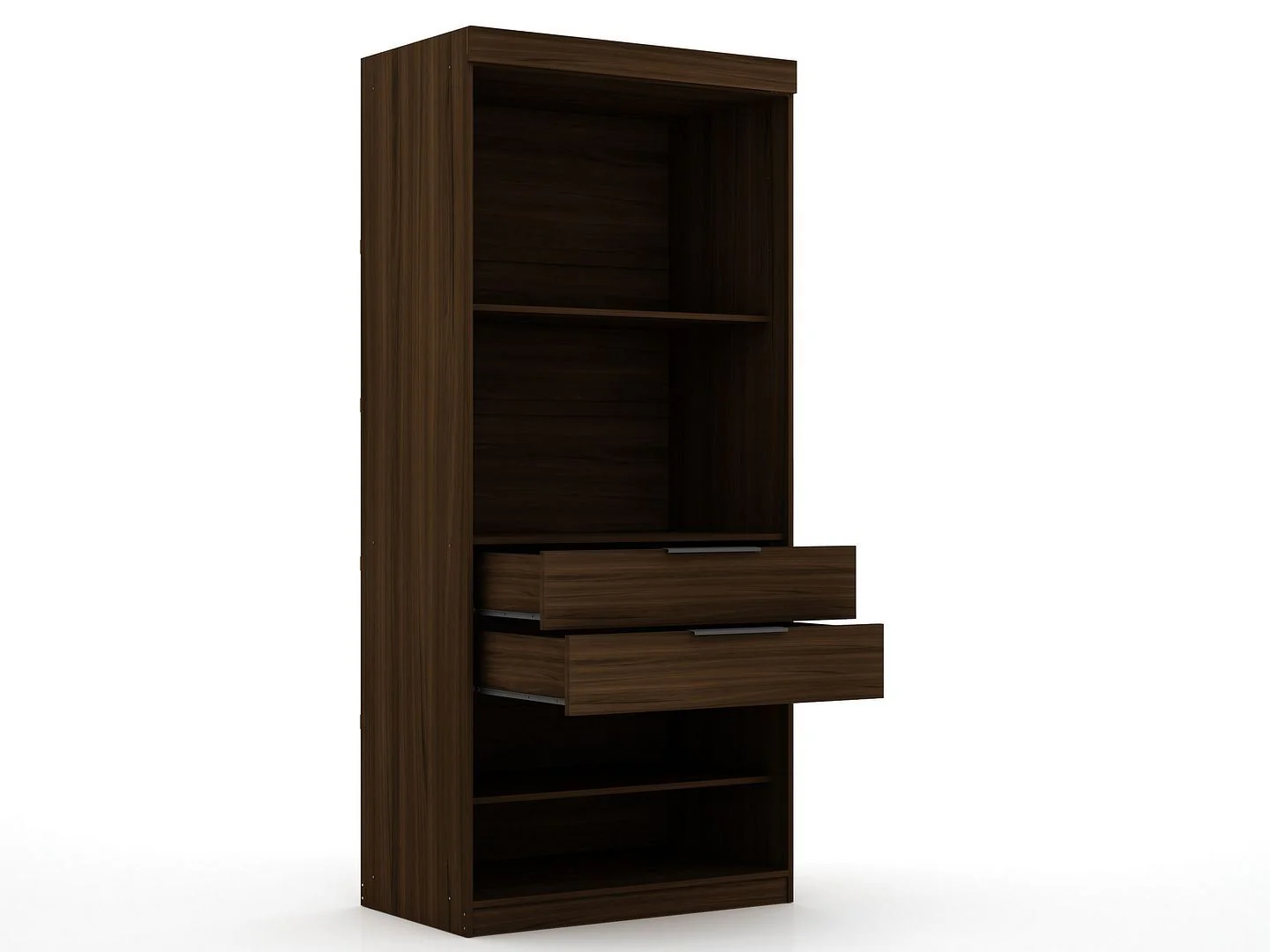 Oulu 2-Piece Open Sectional Wardrobe - Brown - Image 5