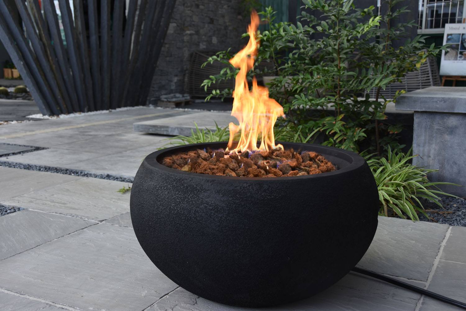 Pacaya Concrete Lava Stone Fire Bowl (Modeno) – Propane - Image 2
