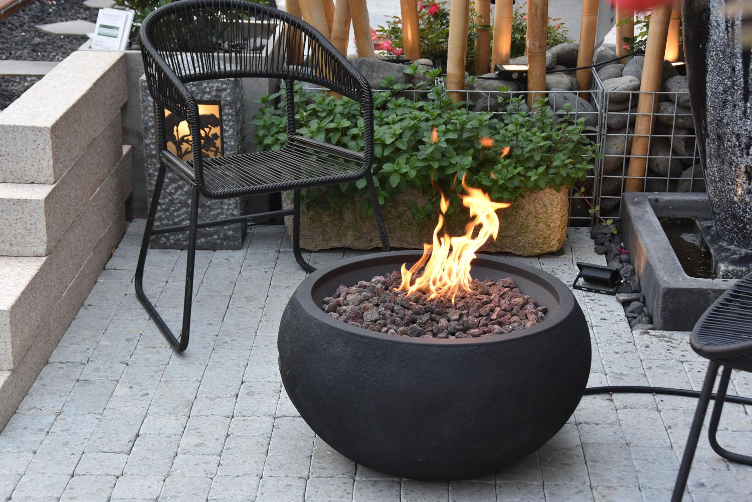 Pacaya Concrete Lava Stone Fire Bowl (Modeno) – Propane - Image 4