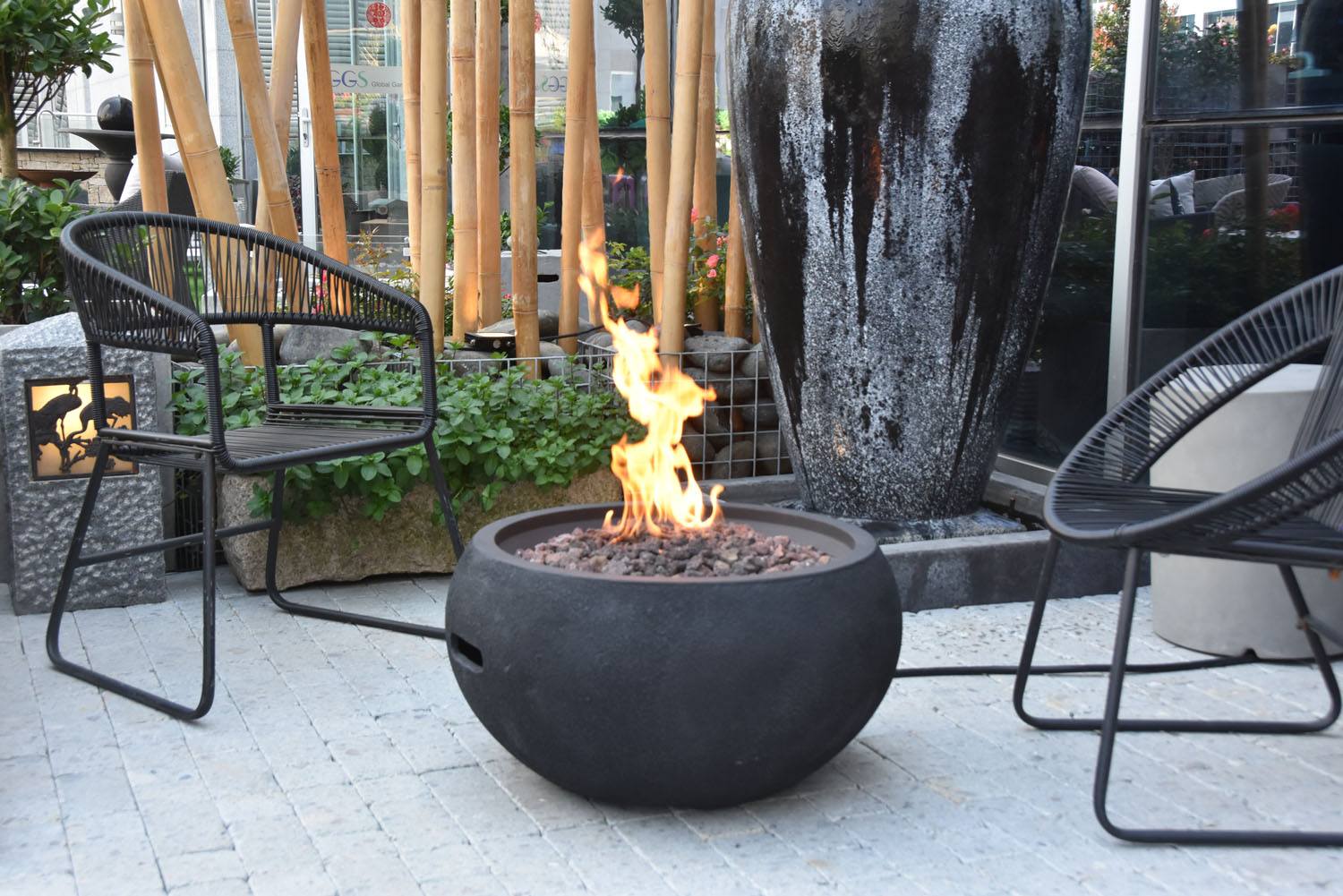 Pacaya Concrete Lava Stone Fire Bowl (Modeno) – Propane - Image 5
