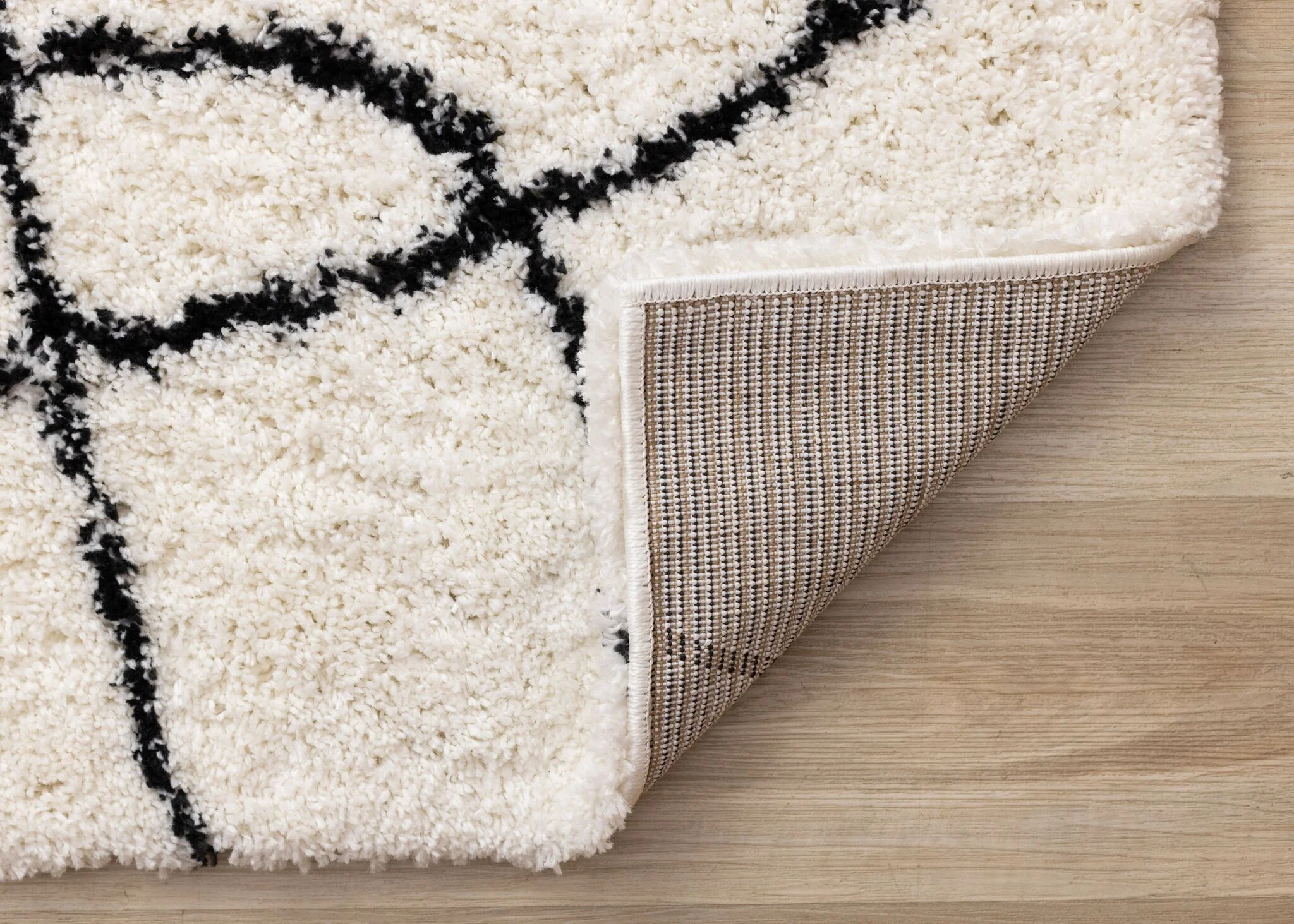 Pace 5'3" x 7'7" Outlinded Shapes Area Rug - Cream, Black - Image 2