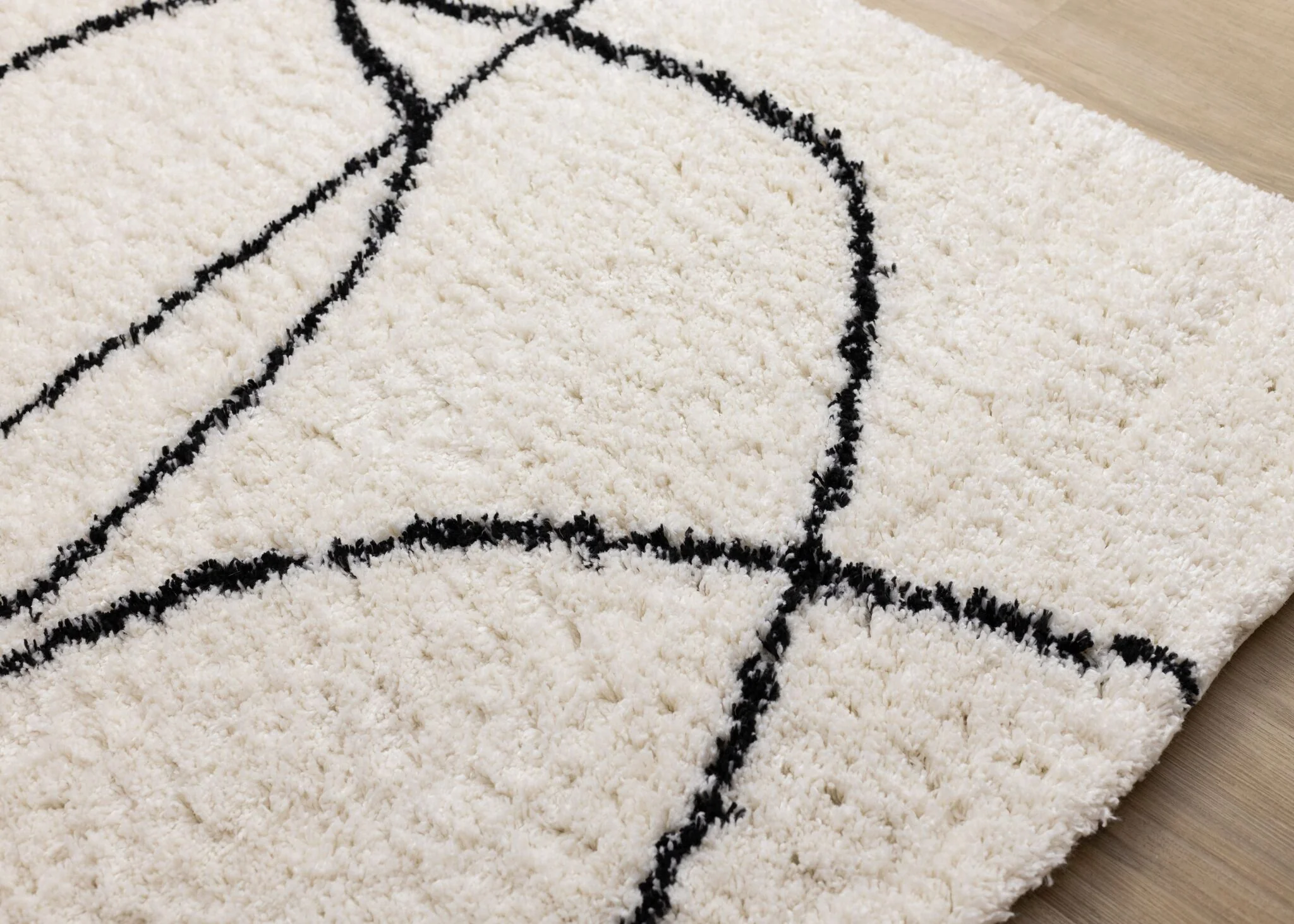 Pace 6'7" x 9'6" Outlinded Shapes Area Rug - Cream, Black - Image 5