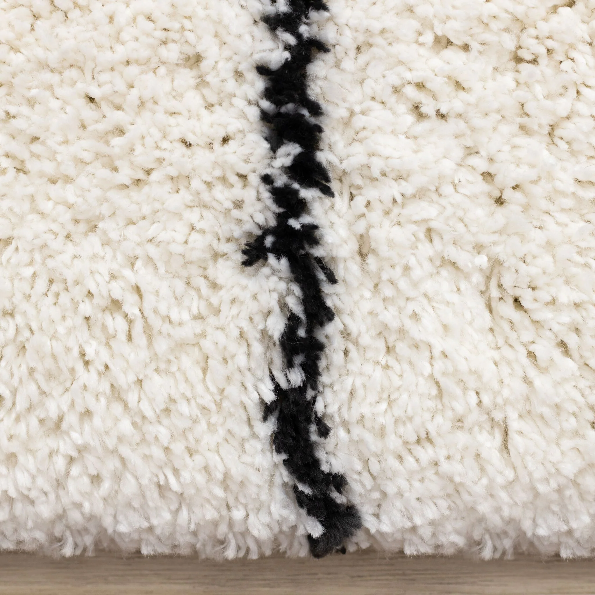 Pace 6'7" x 9'6" Outlinded Shapes Area Rug - Cream, Black - Image 6