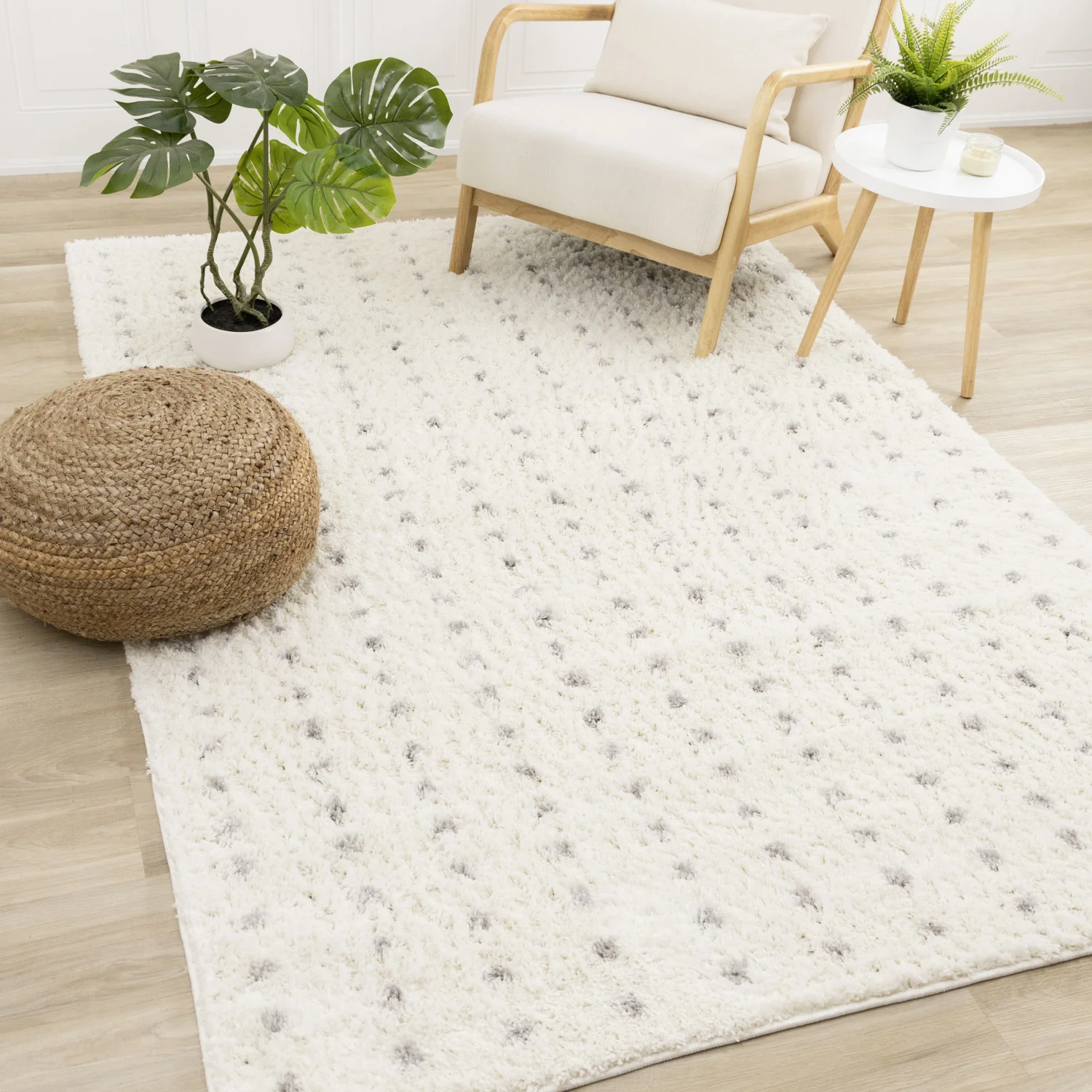 Palmer Casual Contemporary Speckled Area Rug - 7' X 10' - White/Grey - Image 2