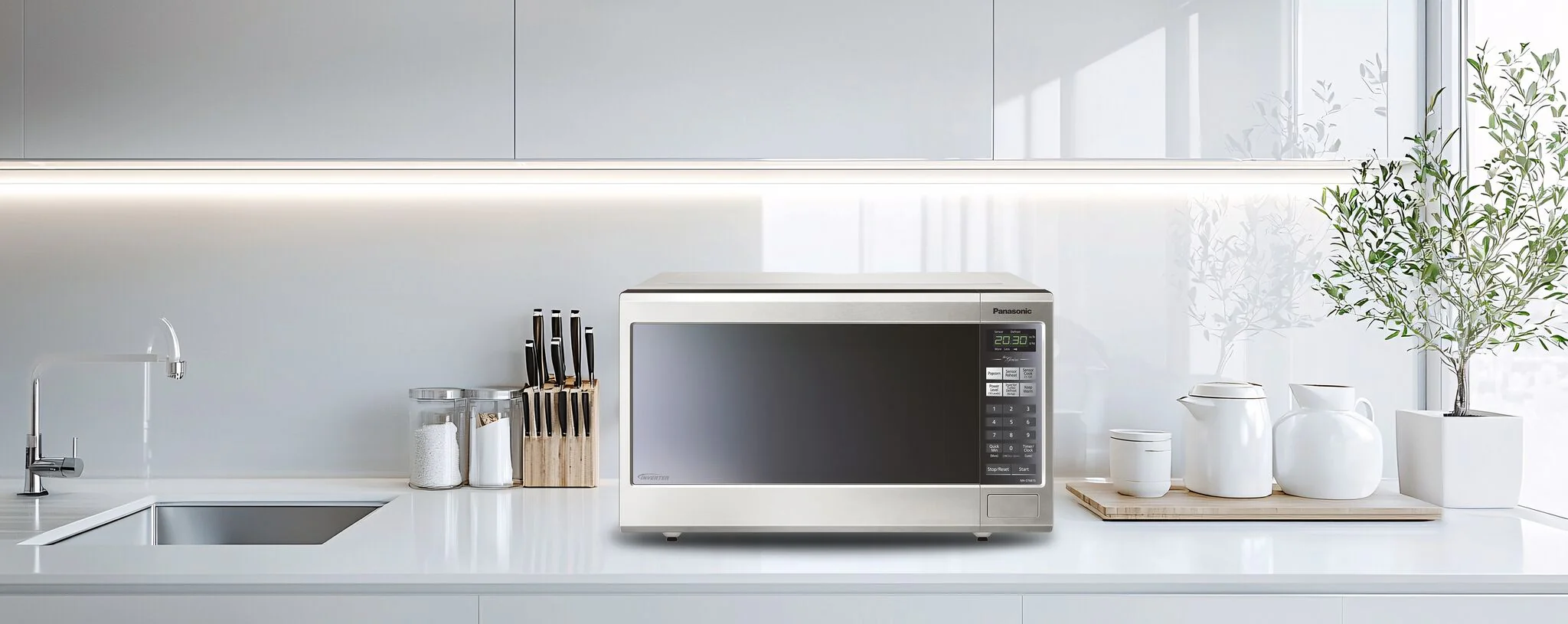 Panasonic Stainless Steel Countertop Microwave with Genius Sensor (1.2 Cu.Ft.) - NNST681SCC - Image 4