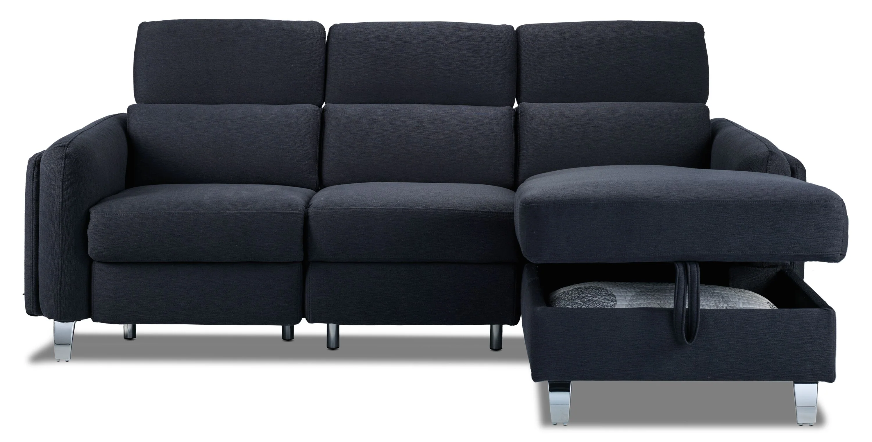 Paolina 3-Piece Power Reclining Sectional with Right-Facing Storage Chaise - Blue - Image 2