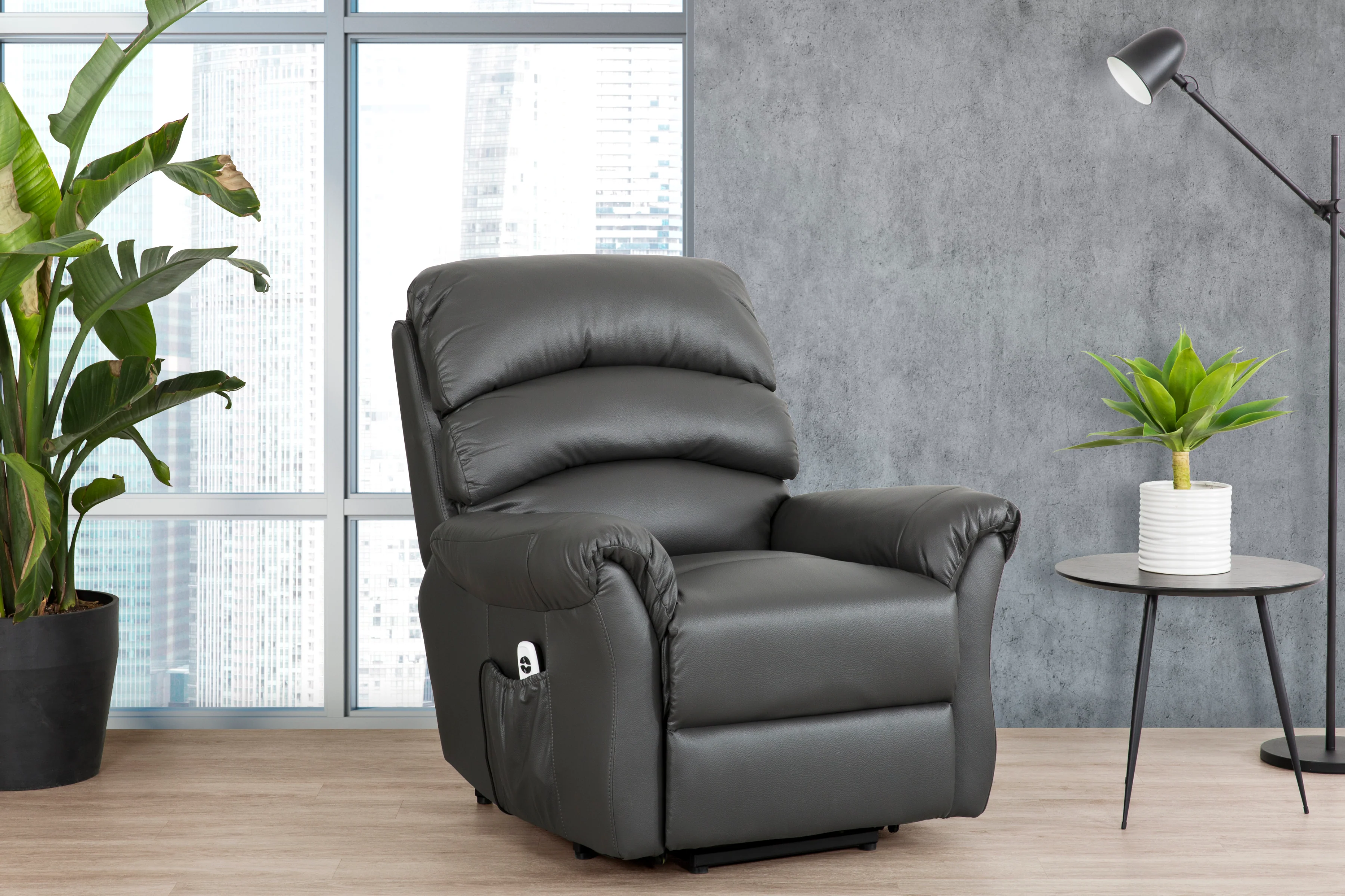 Paolo Power Lift Recliner - Grey - Image 2