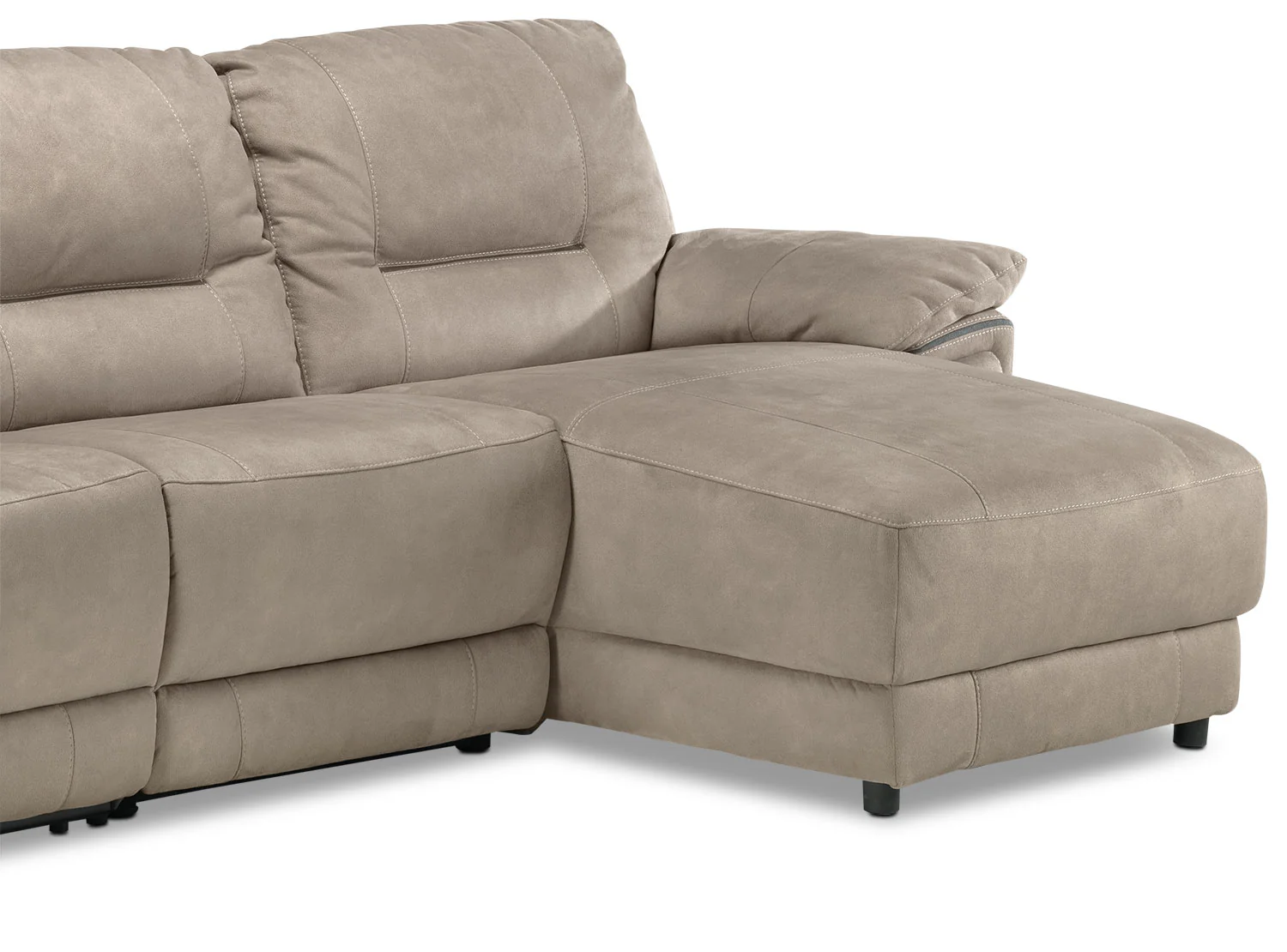 Pasadena 3-Piece Reclining Sofa with Right-Facing Chaise - Light Grey - Image 3