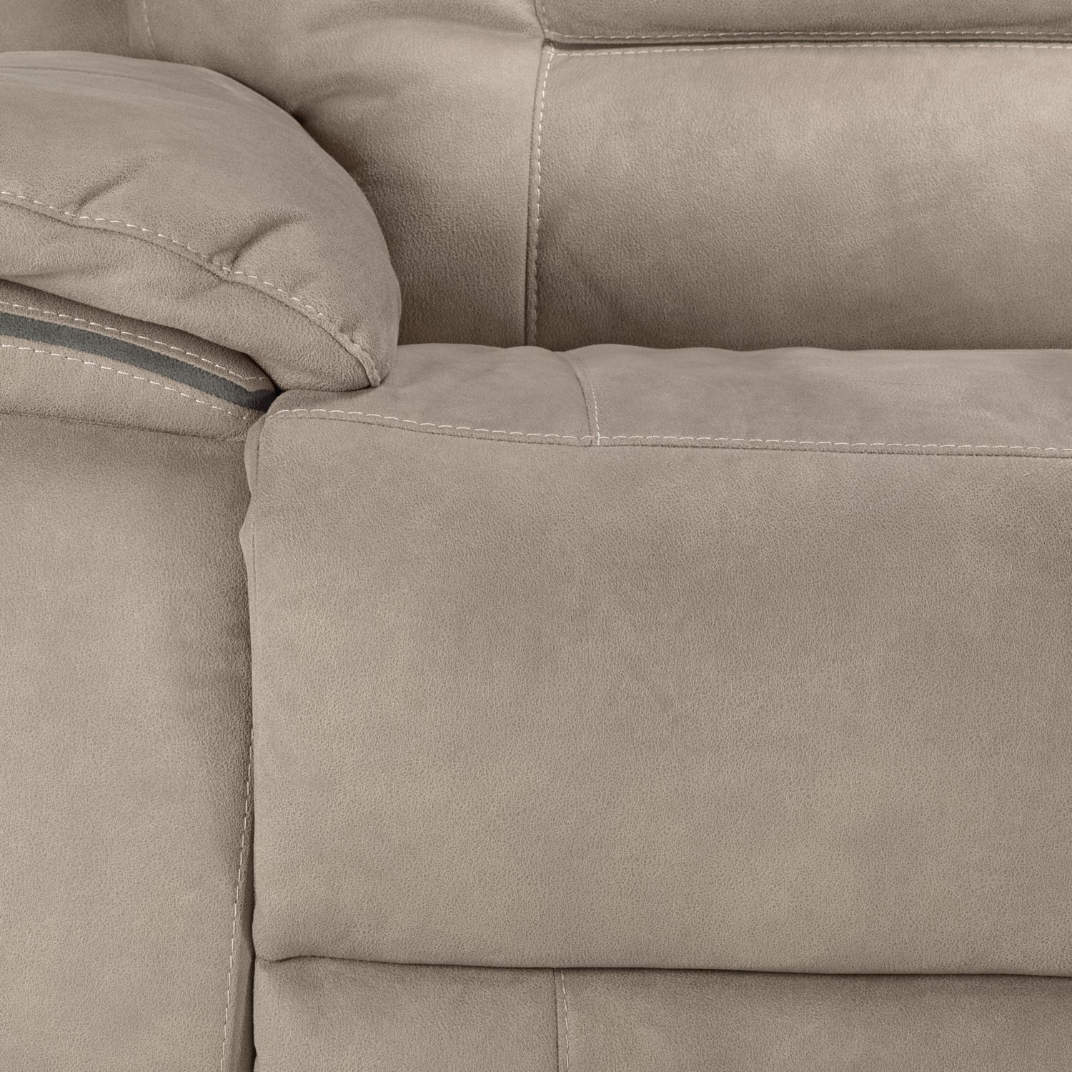 Pasadena 3-Piece Reclining Sofa with Right-Facing Chaise - Light Grey - Image 7