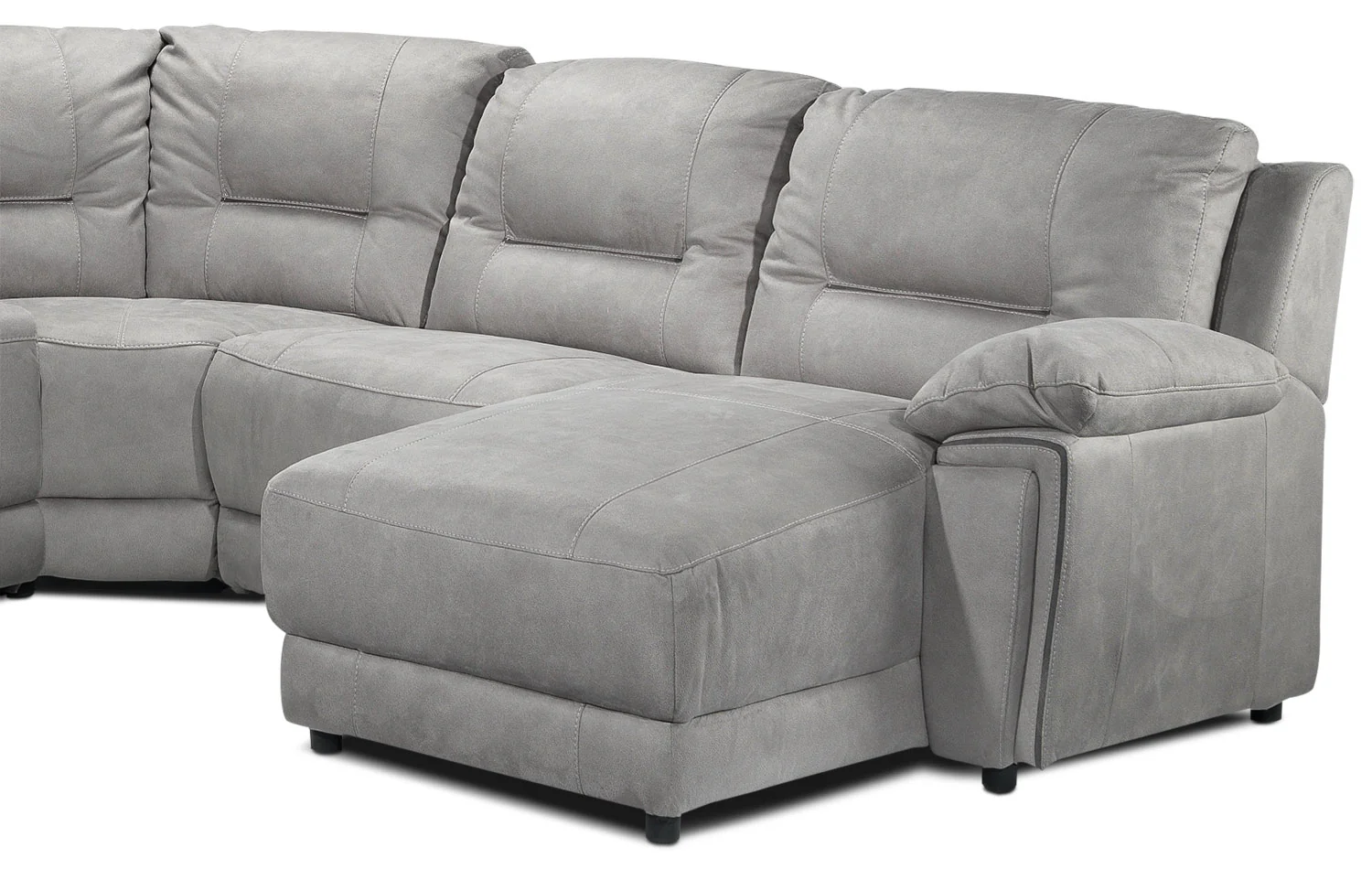Pasadena 5-Piece Reclining Sectional with Right-Facing Chaise - Light Grey - Image 3