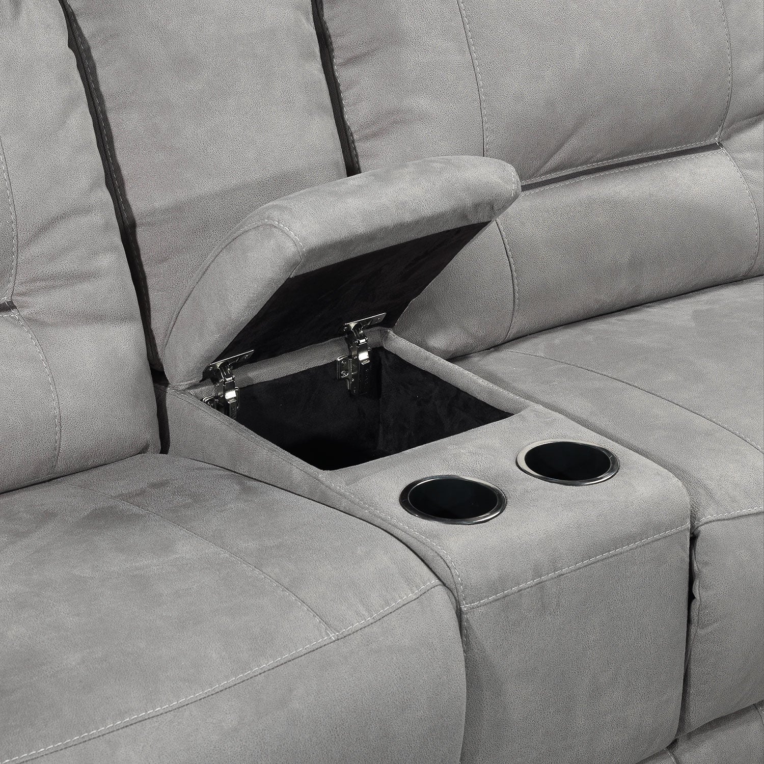 Pasadena 6-Piece Reclining Sectional with Left-Facing Chaise - Light Grey - Image 10