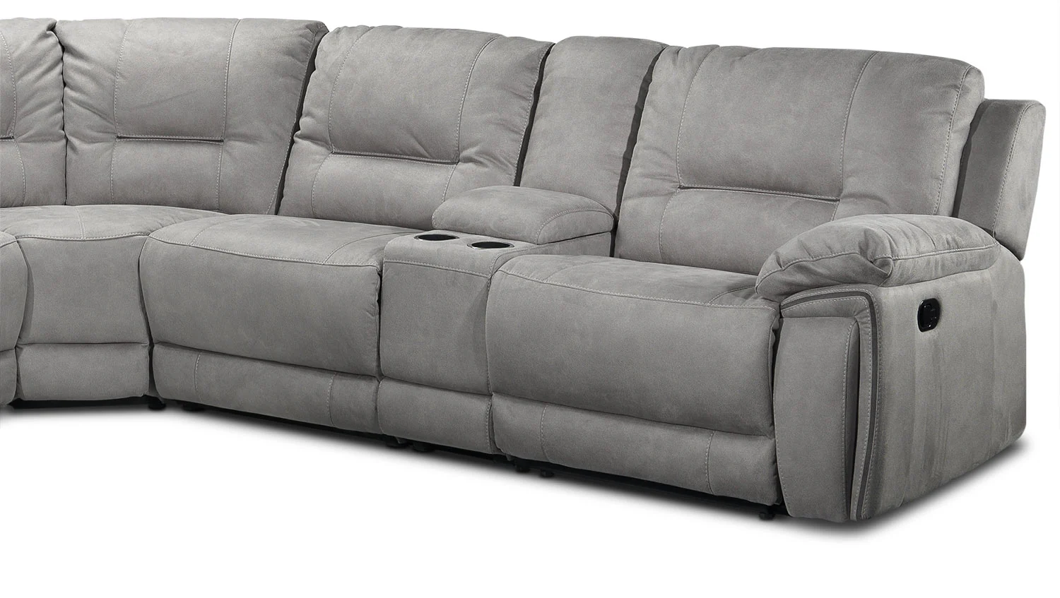 Pasadena 6-Piece Reclining Sectional with Left-Facing Chaise - Light Grey - Image 4