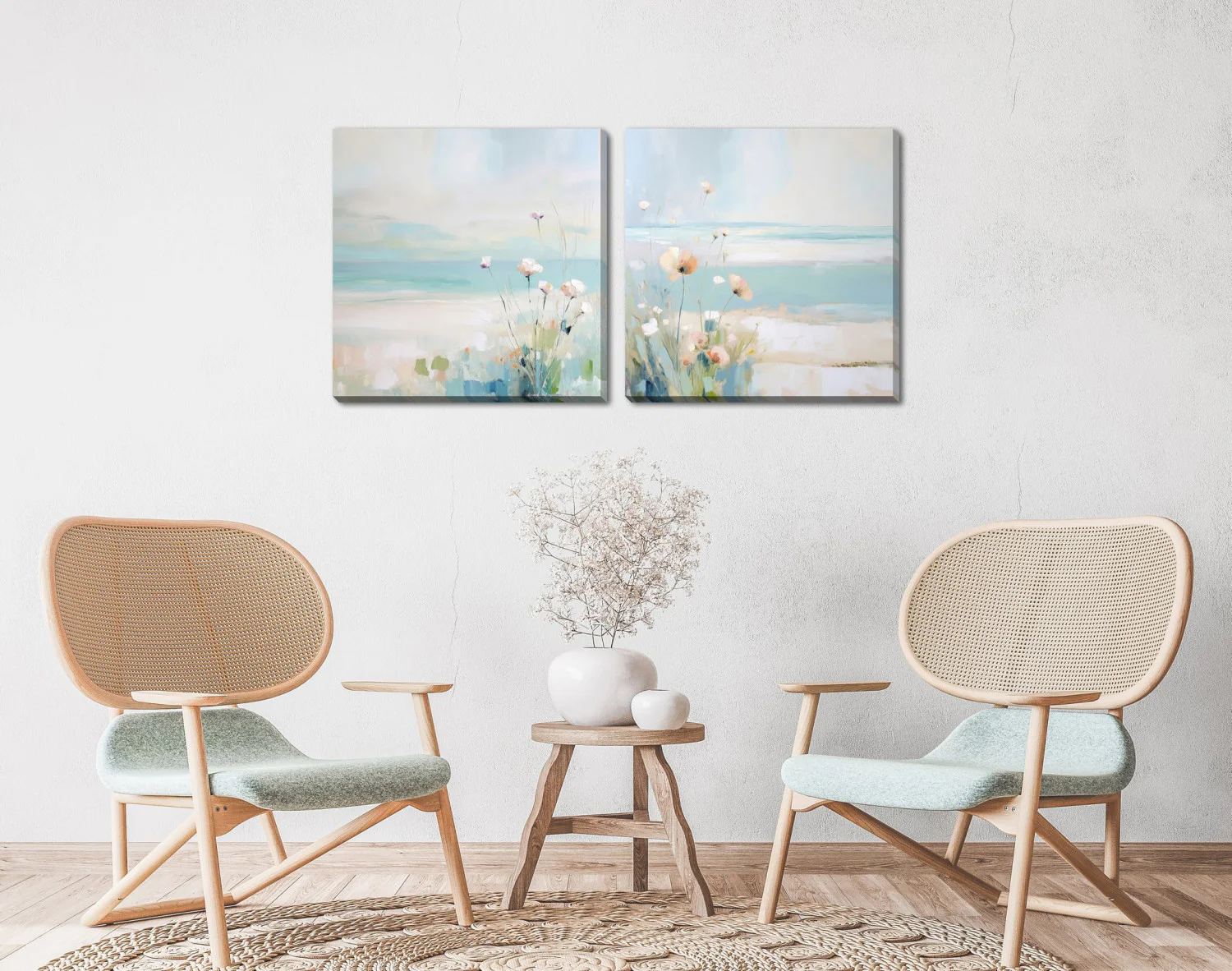 Pastel Shores I Wall Art - Blue/White - 18 X 18 - Image 2