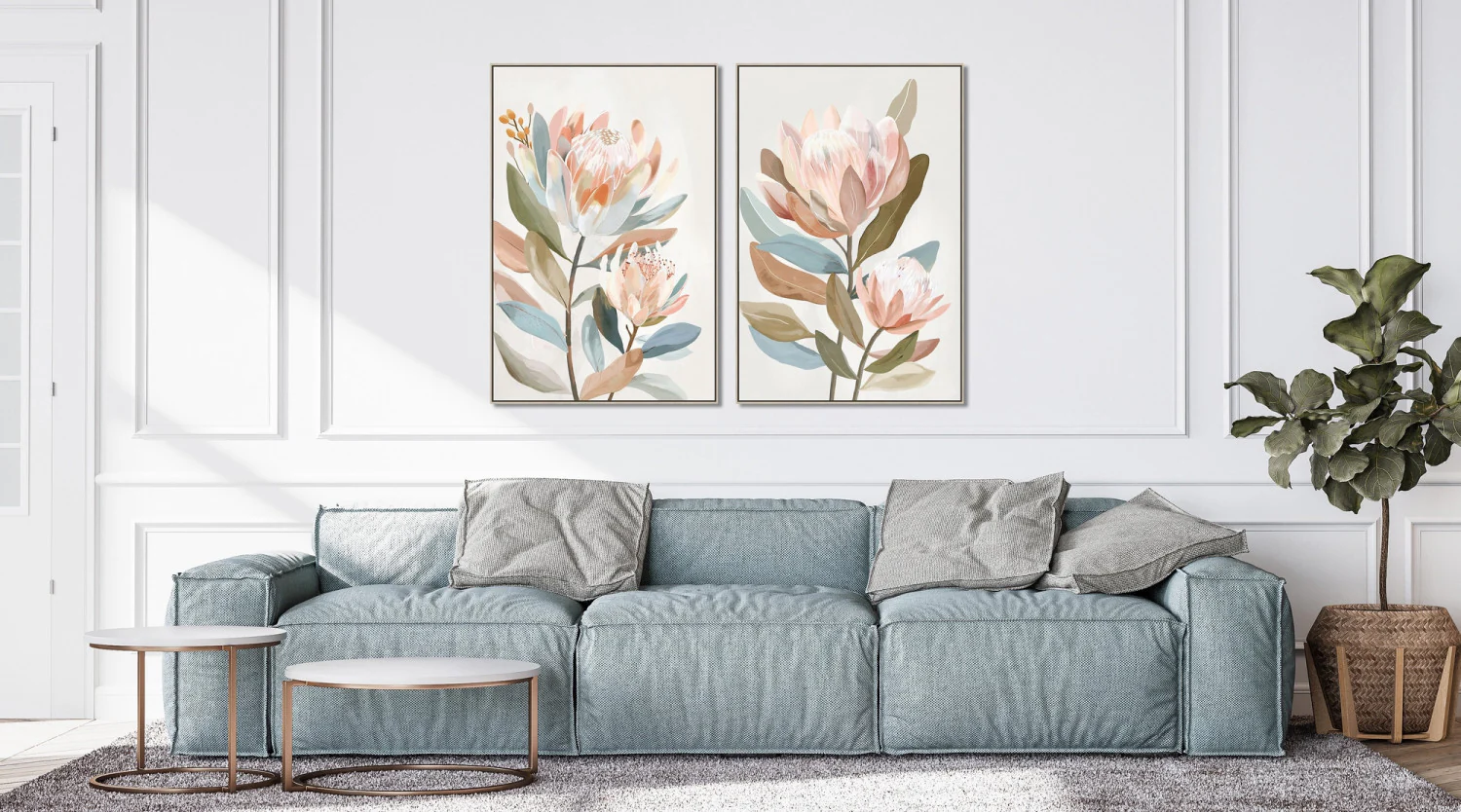 Pastel Stems I Wall Art - Multi-Colour - 42 X 28 - Image 2