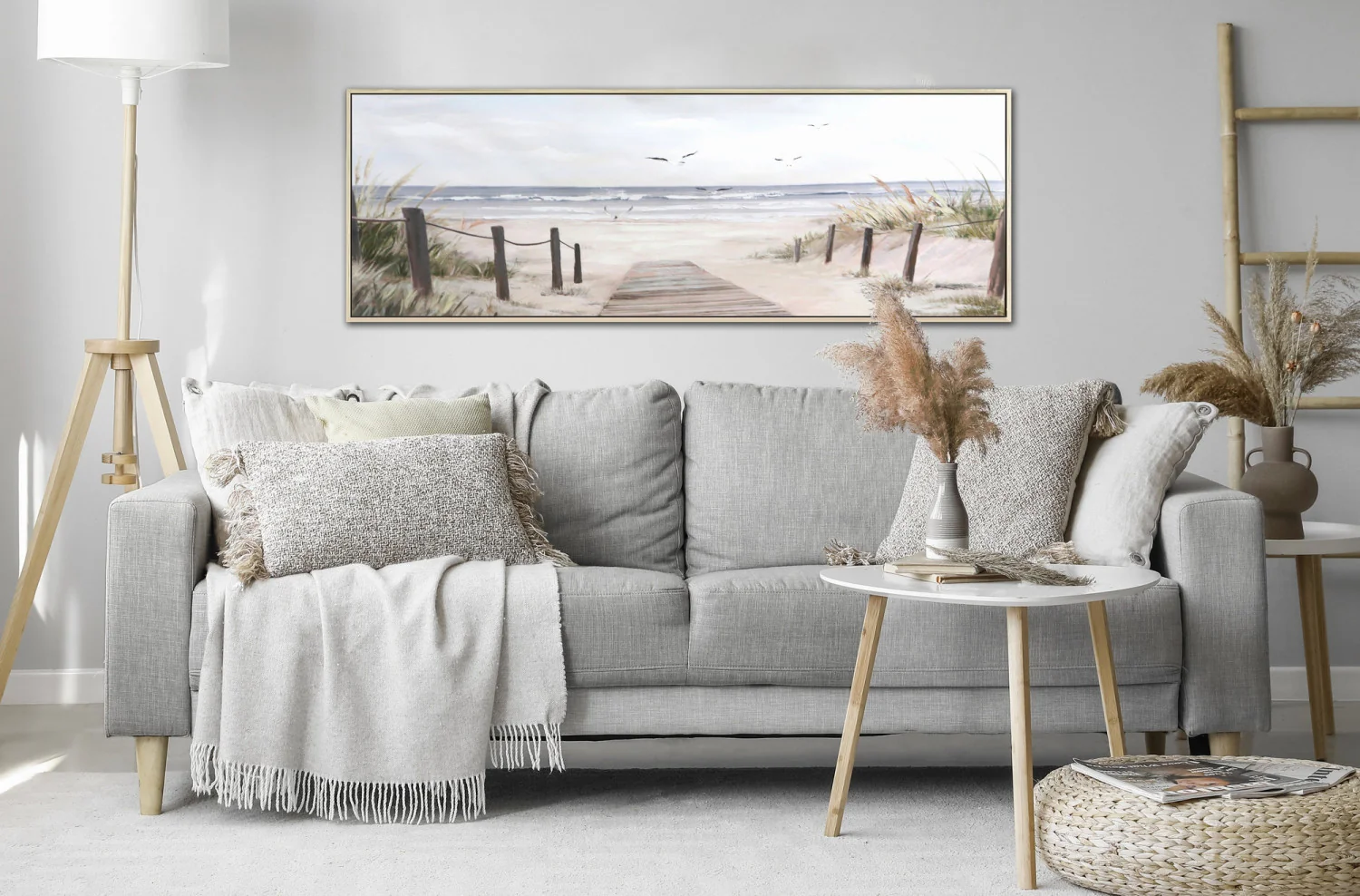Path To Peace Wall Art - Beige/Blue - 20 X 60 - Image 2