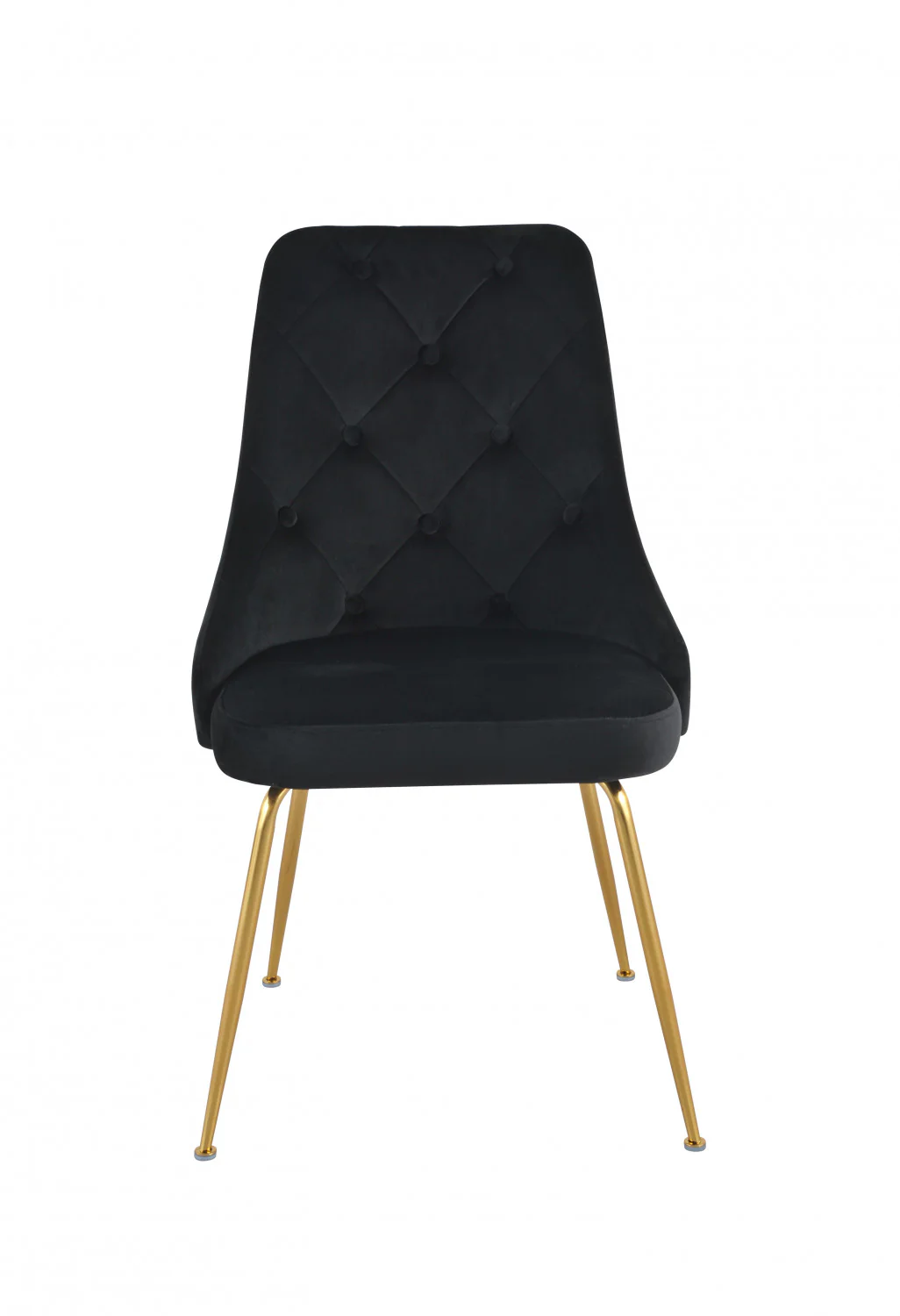 Peacock Velvet Dining Chair - Black/Gold - Set of Two - Image 3