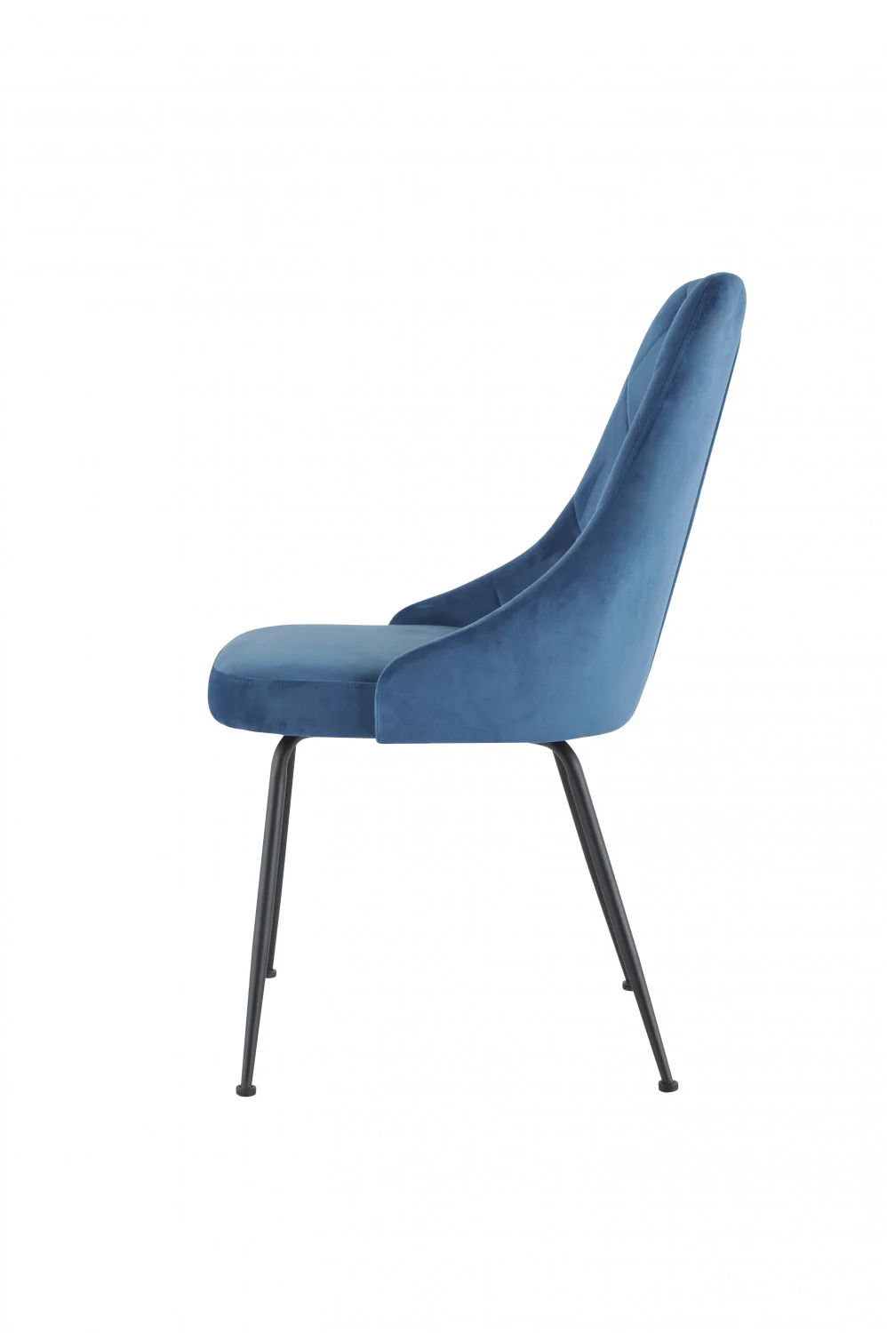 Peacock Velvet Dining Chair - Blue/Black - Set of Two - Image 4
