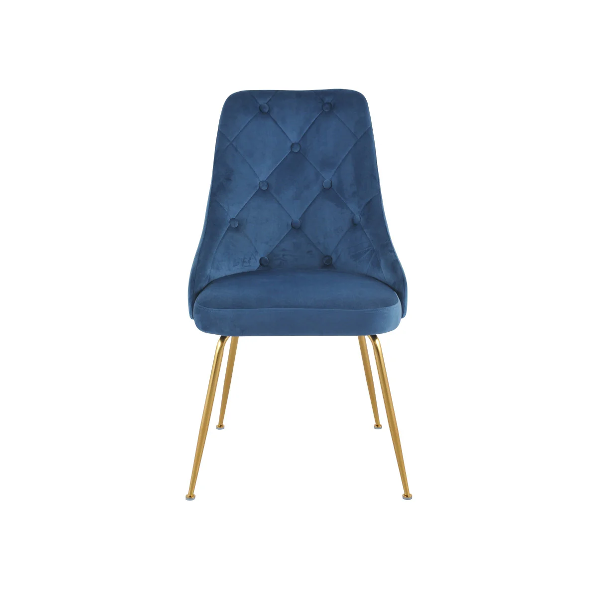 Peacock Velvet Dining Chair - Blue/Gold- Set of Two - Image 3