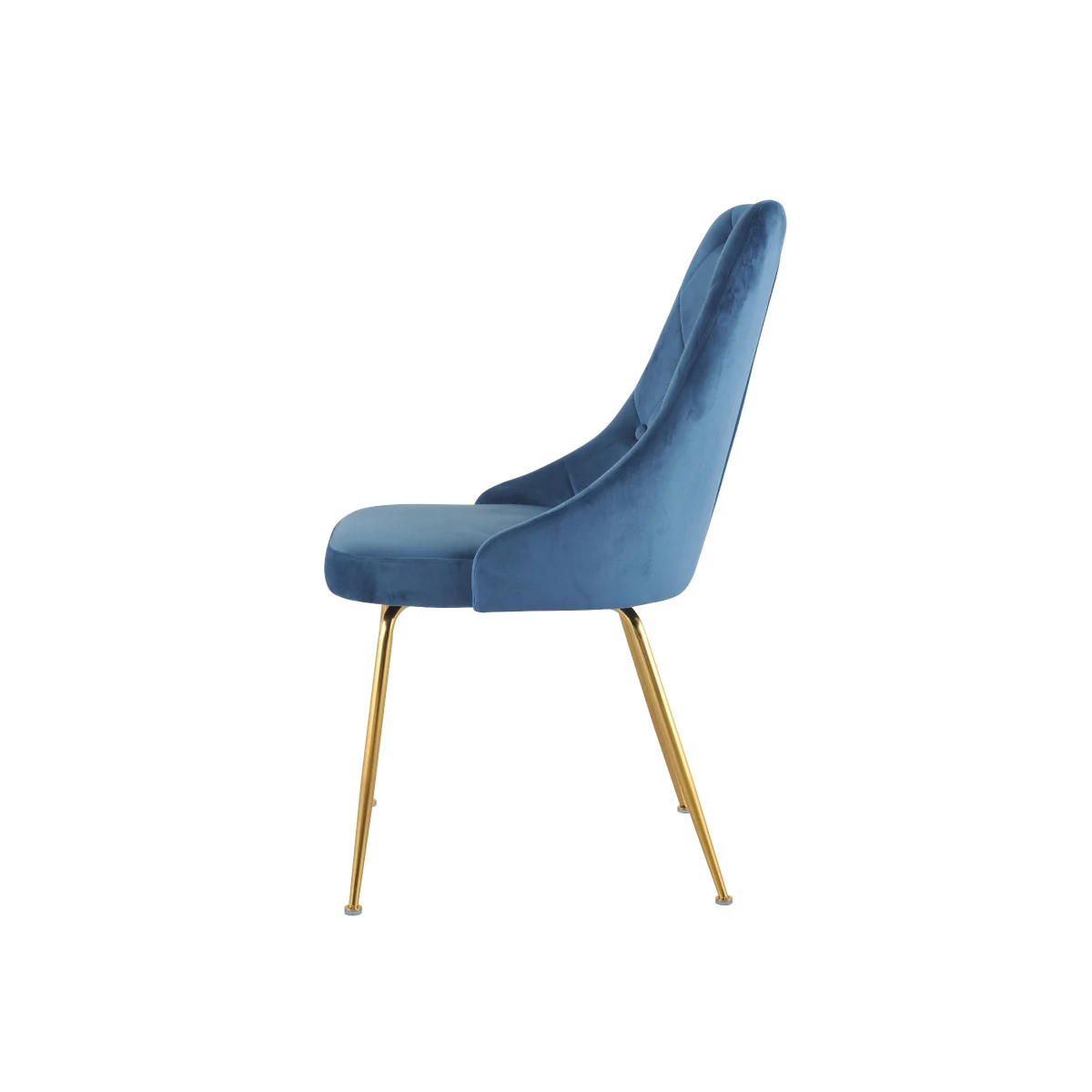 Peacock Velvet Dining Chair - Blue/Gold- Set of Two - Image 4
