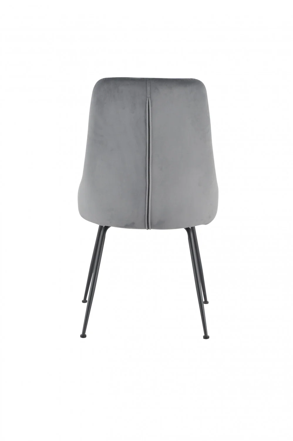 Peacock Velvet Dining Chair - Grey/Black - Set of Two - Image 6