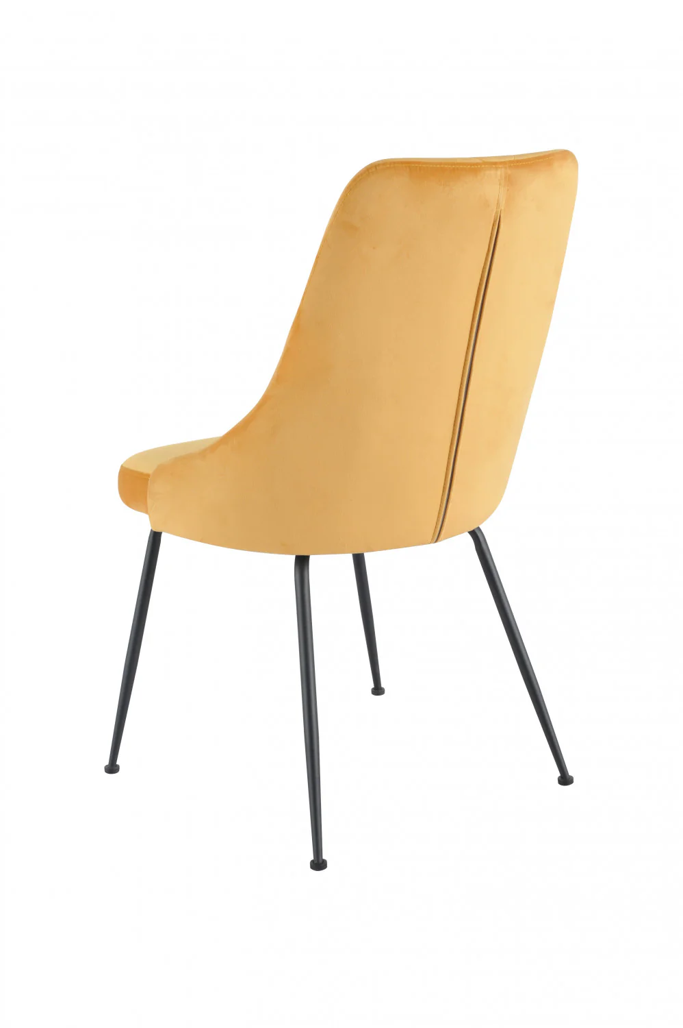 Peacock Velvet Dining Chair - Mustard Yellow/Black - Set of Two - Image 5