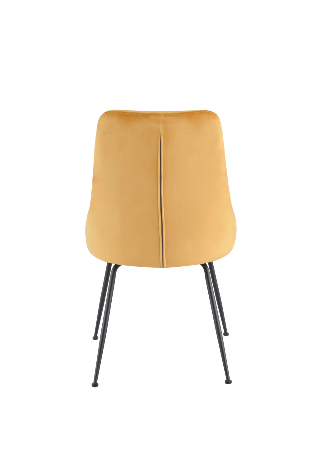 Peacock Velvet Dining Chair - Mustard Yellow/Black - Set of Two - Image 6