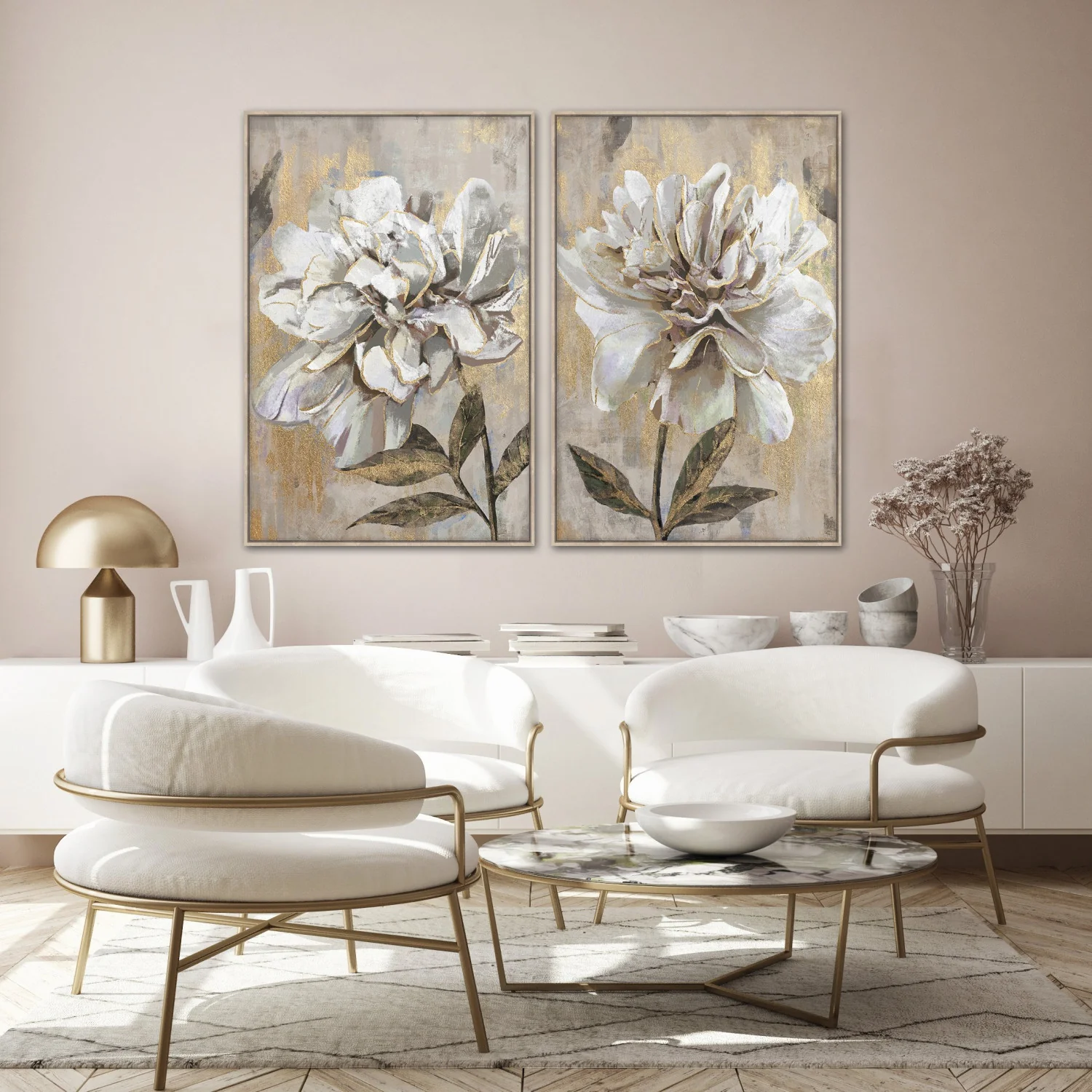 Peony Radiance II Wall Art - Gold - 48 X 32 - Image 2