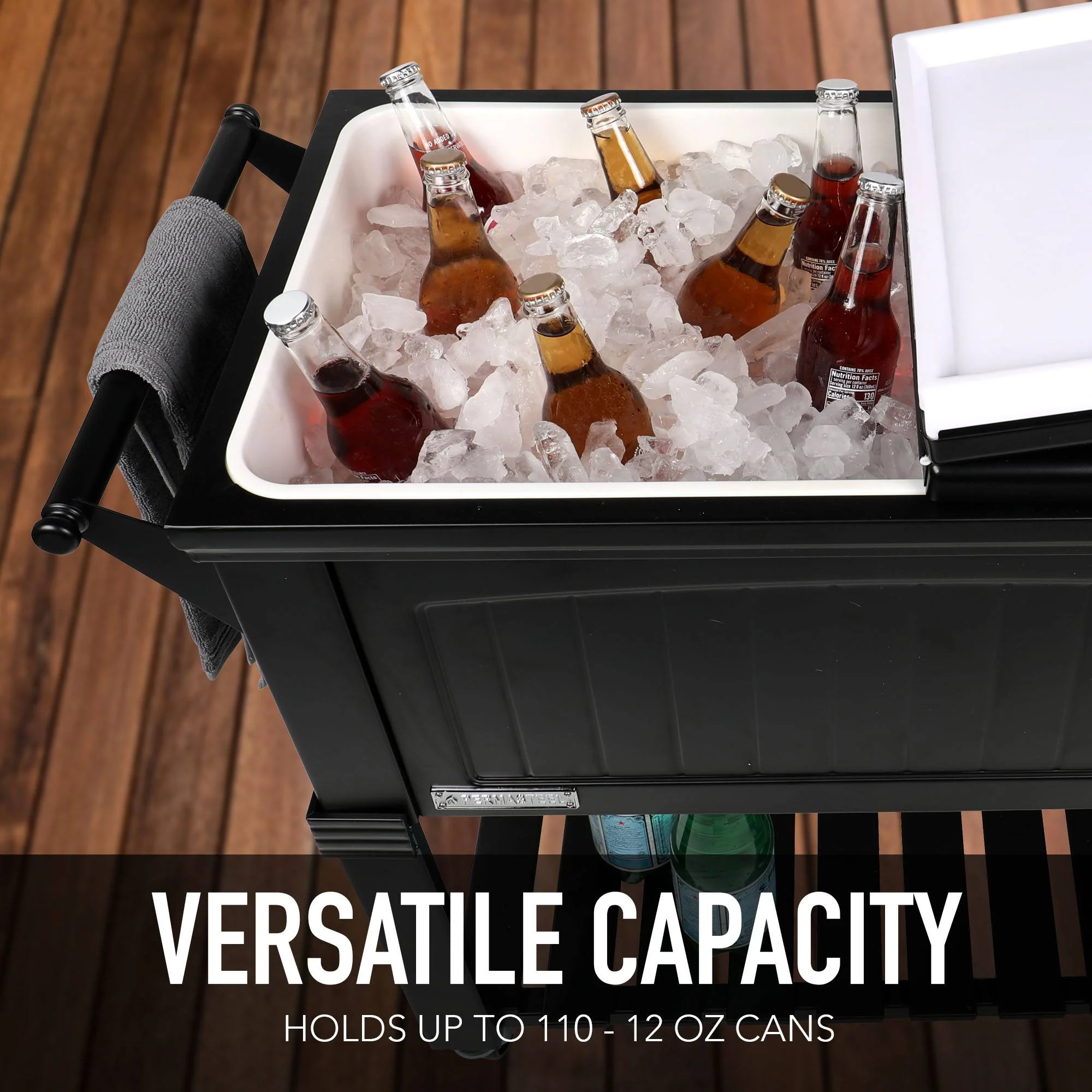 Permasteel 80Qt Furniture Style Patio Cooler - Black - Image 7