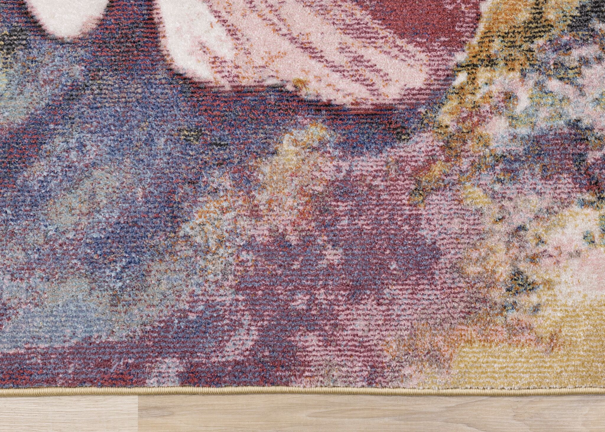 Petal Dreams 6'7" x 9'6" Poppy Design Area Rug - Pink, Blue, White - Image 4