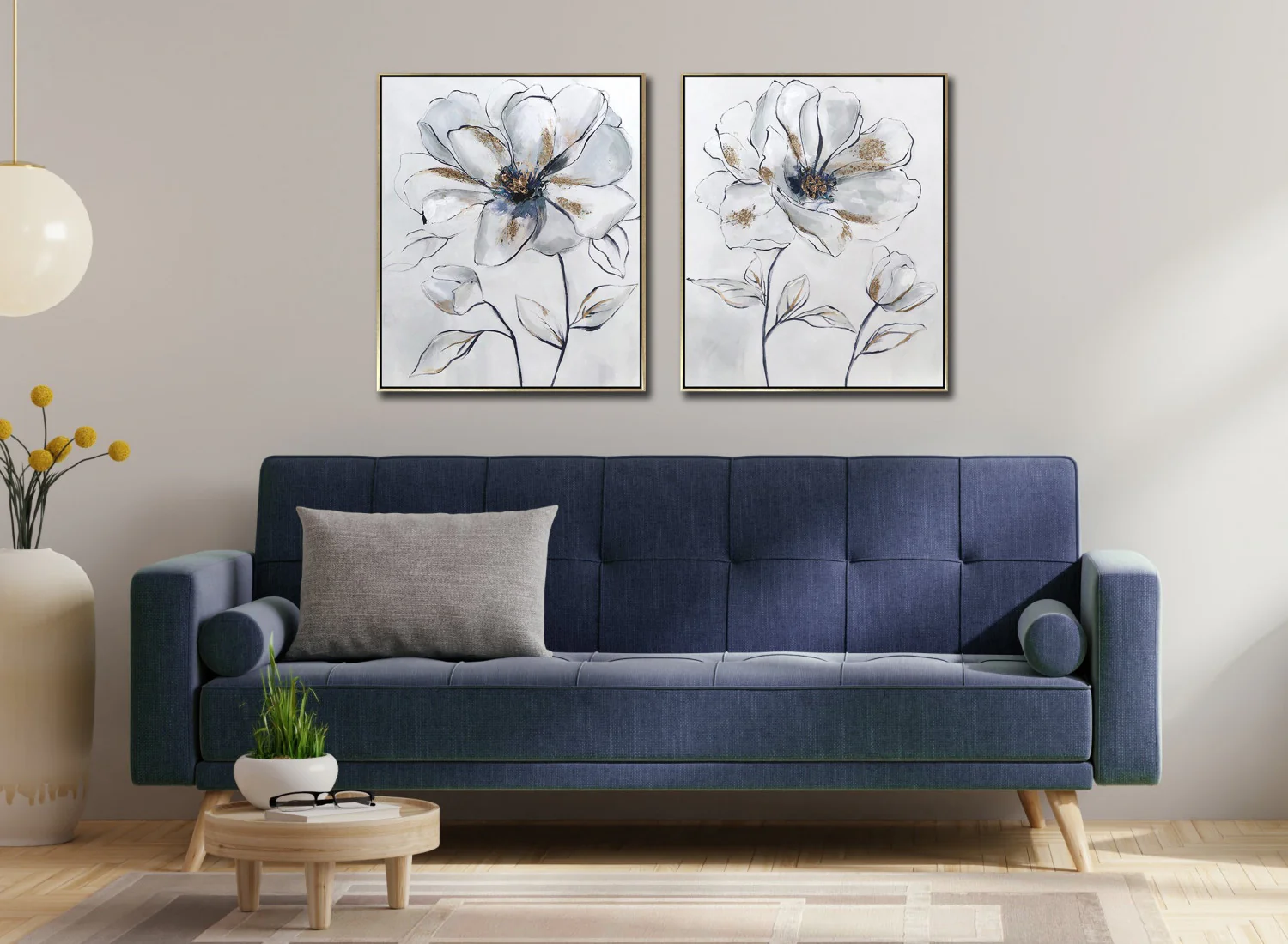 Petal Grace I Wall Art - White/Blue - 24 X 20 - Image 2
