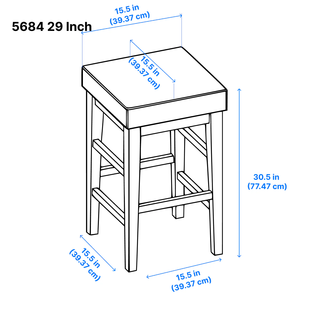 Pittsville Bar Stool - Grey - Set of Two - Image 5