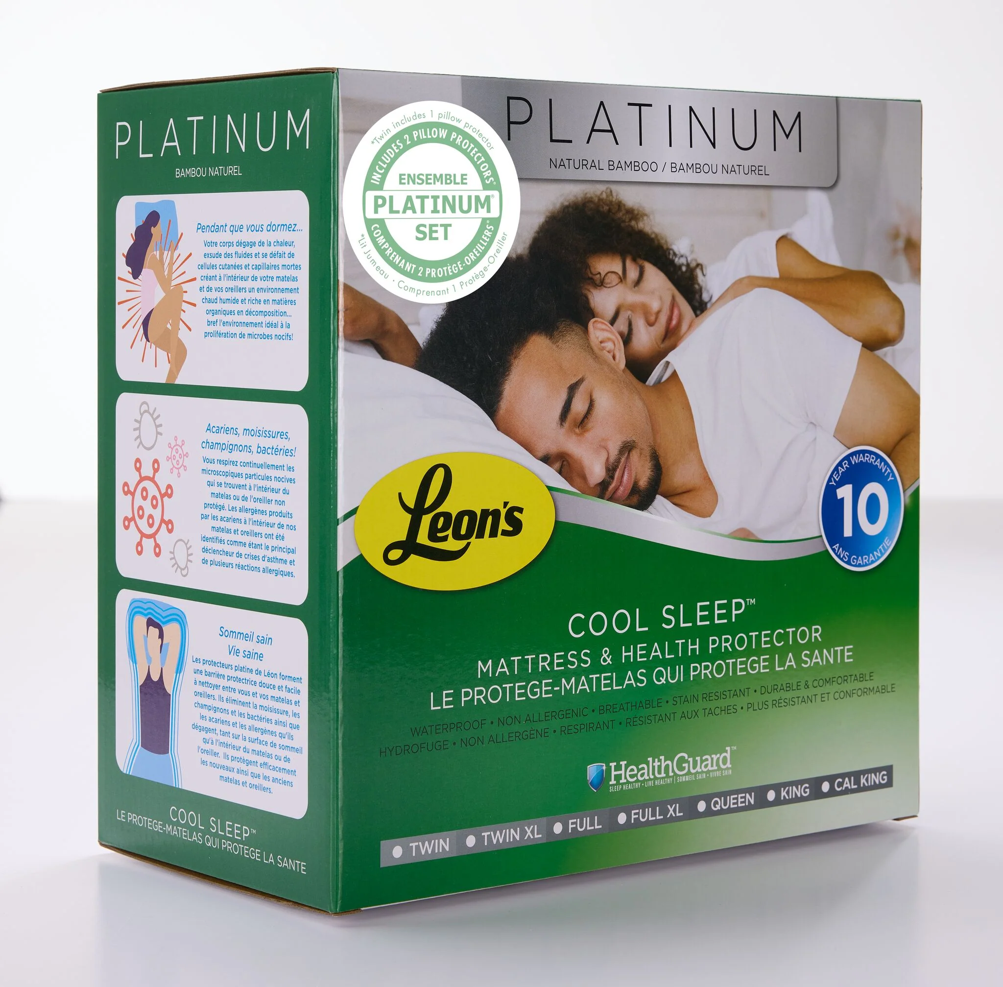 Platinum Twin Mattress Health Guard & Pillow Protectors - Bamboo - Image 3