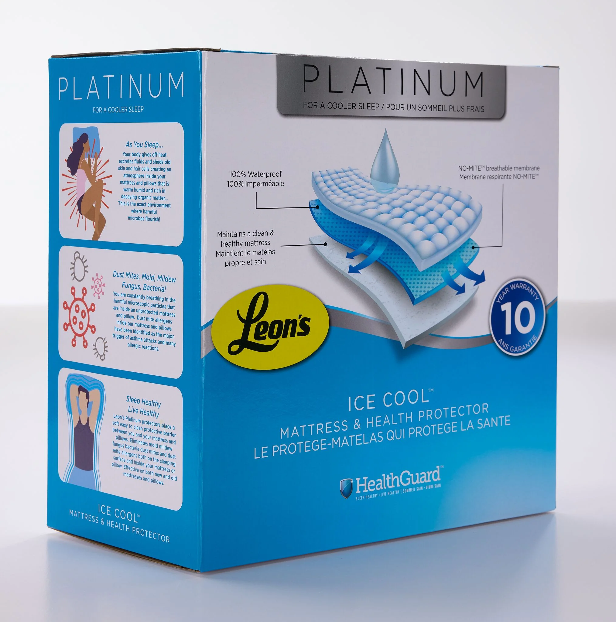 Platinum Twin XL Health Guard & Pillow Protector Set - Ice Cool - Image 4