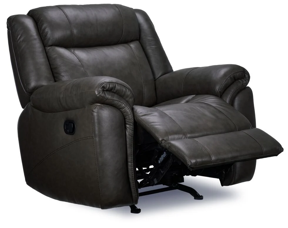 Plaza Leather Rocker Recliner - Grey - Image 2