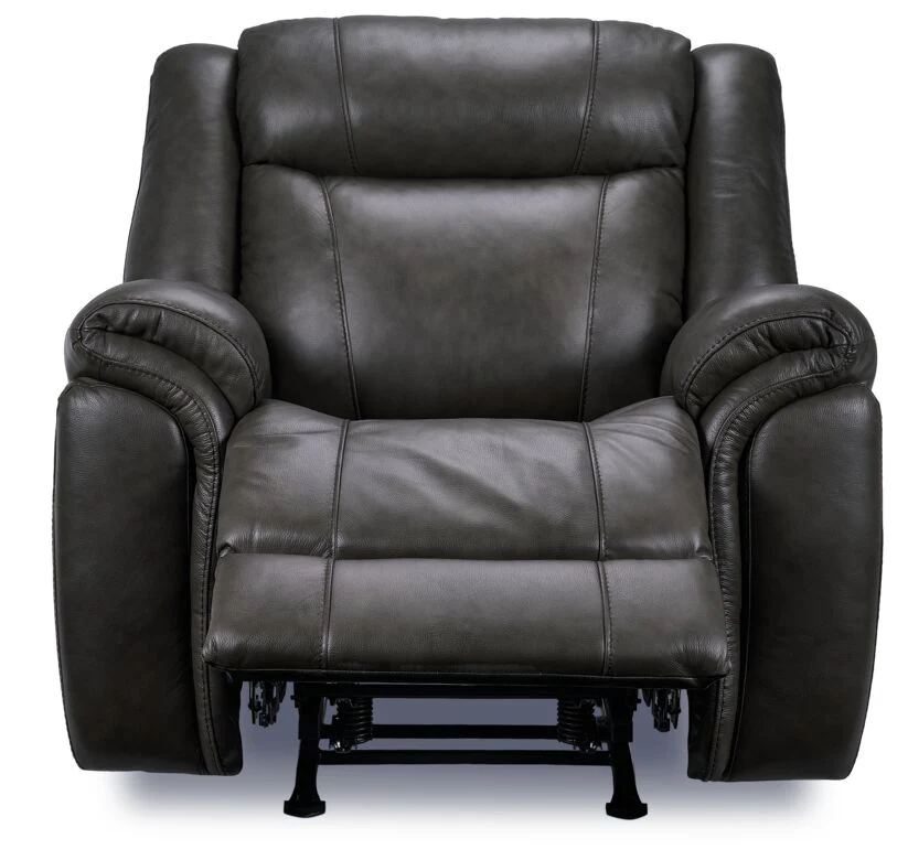 Plaza Leather Rocker Recliner - Grey - Image 3