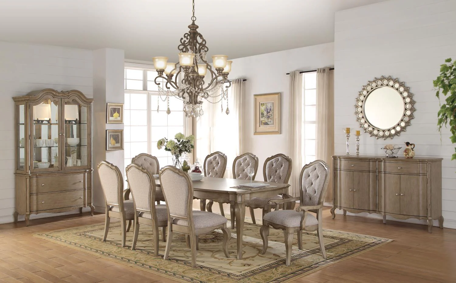 Plumage Hutch and Buffet - Antique Taupe - Image 2