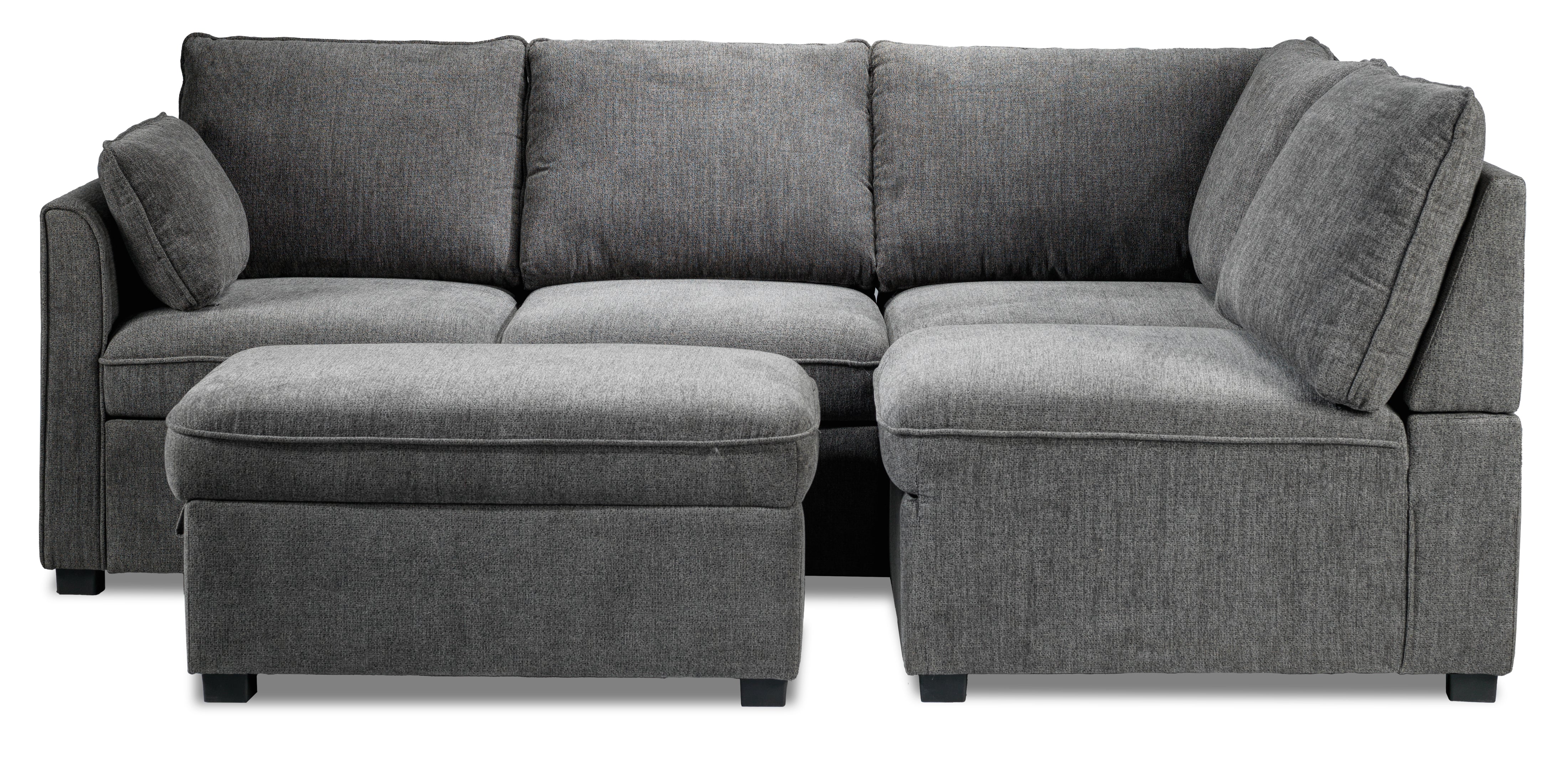 Portland 3-Piece Sectional with Left-Facing Pop-Up Bed - Grey - Image 5