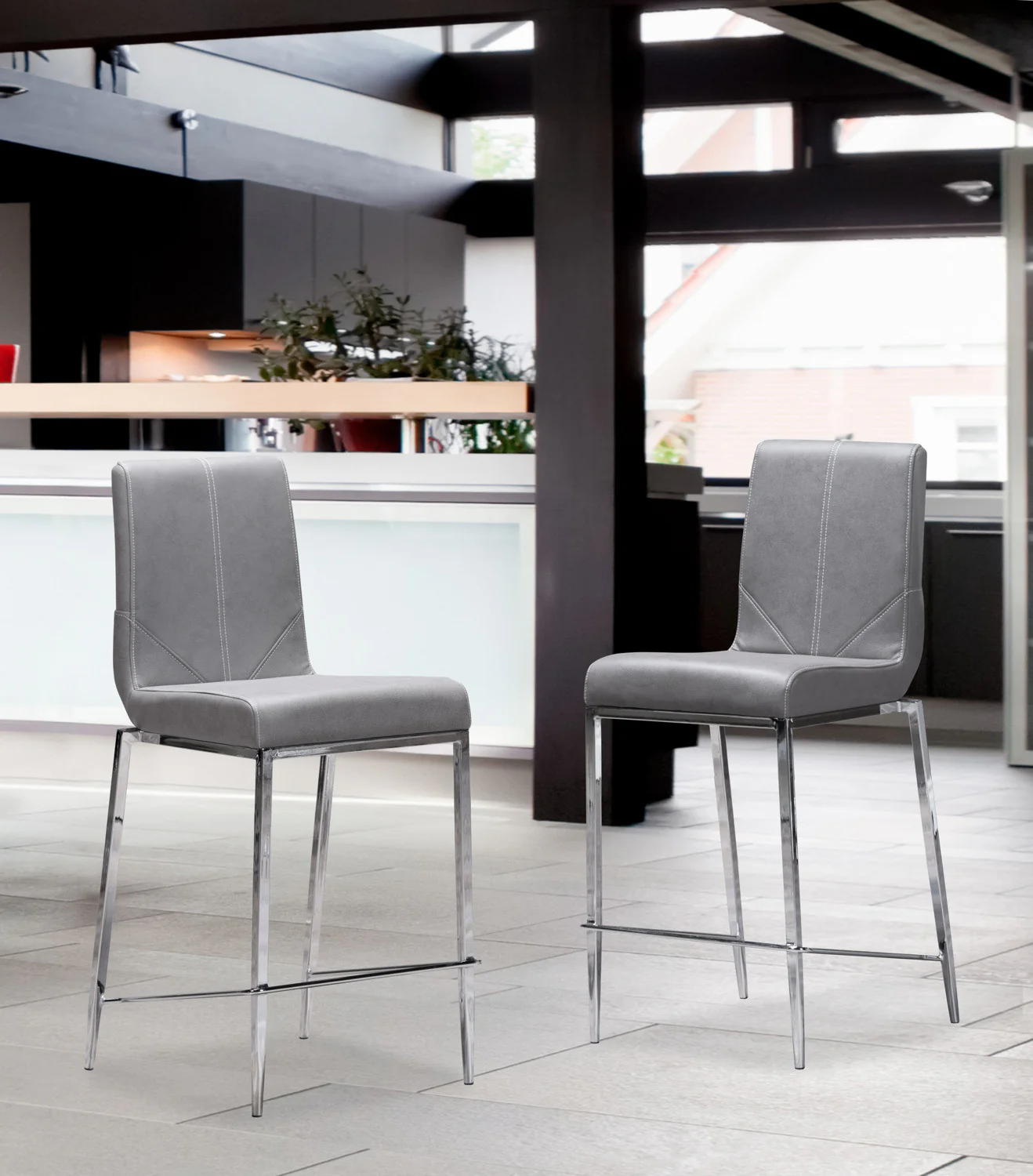 Prescott Counter Height Stool - Grey - Image 2