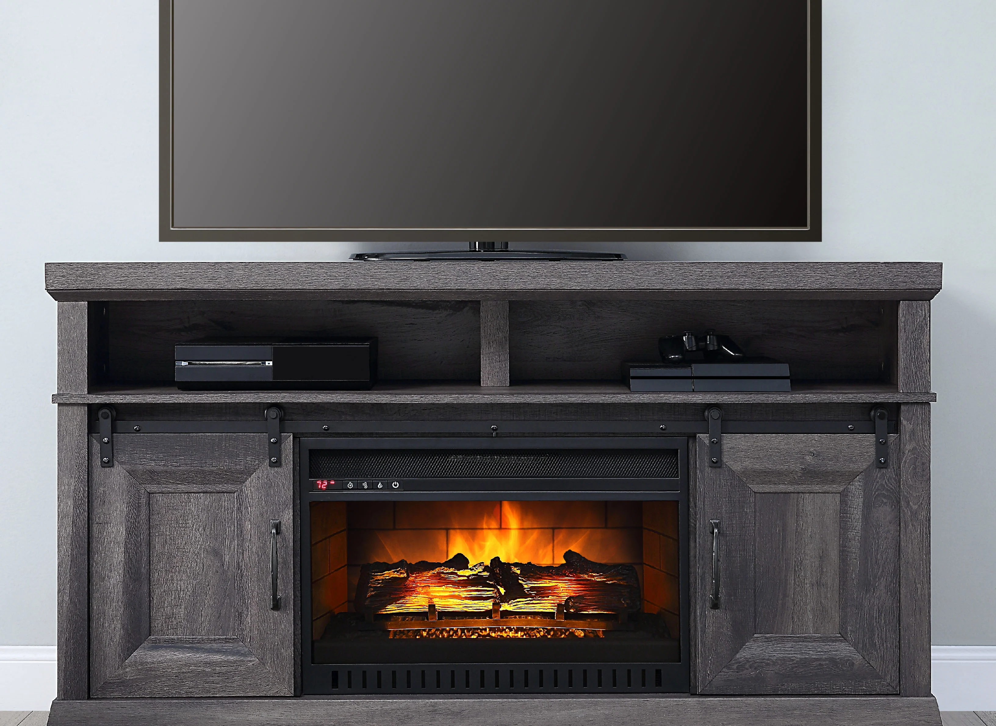 Preston 59.75" Fireplace TV Stand - Charcoal - Image 3