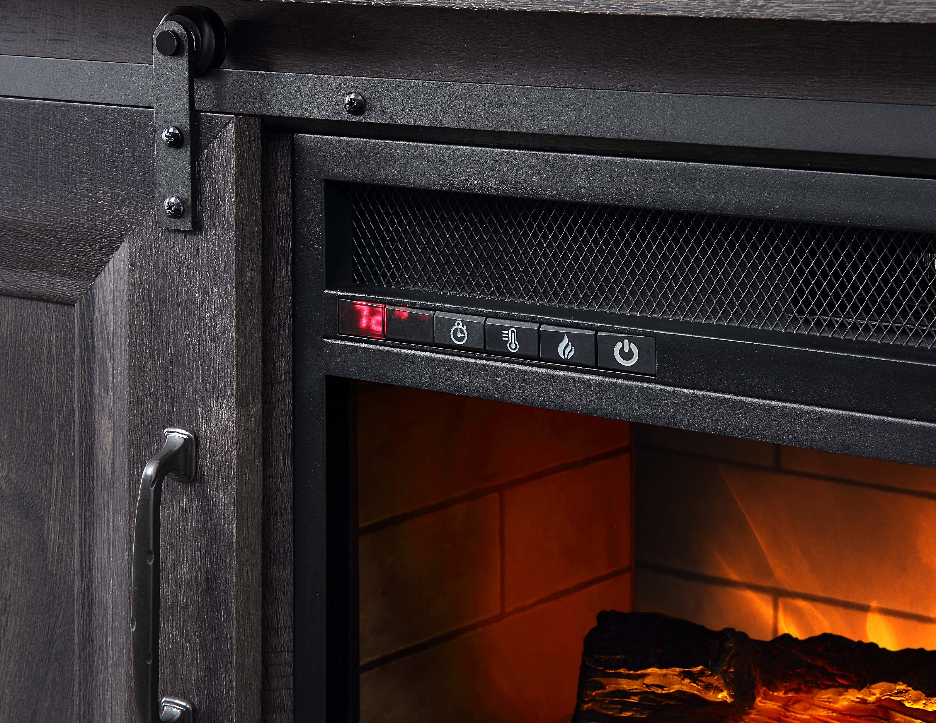 Preston 59.75" Fireplace TV Stand - Charcoal - Image 5